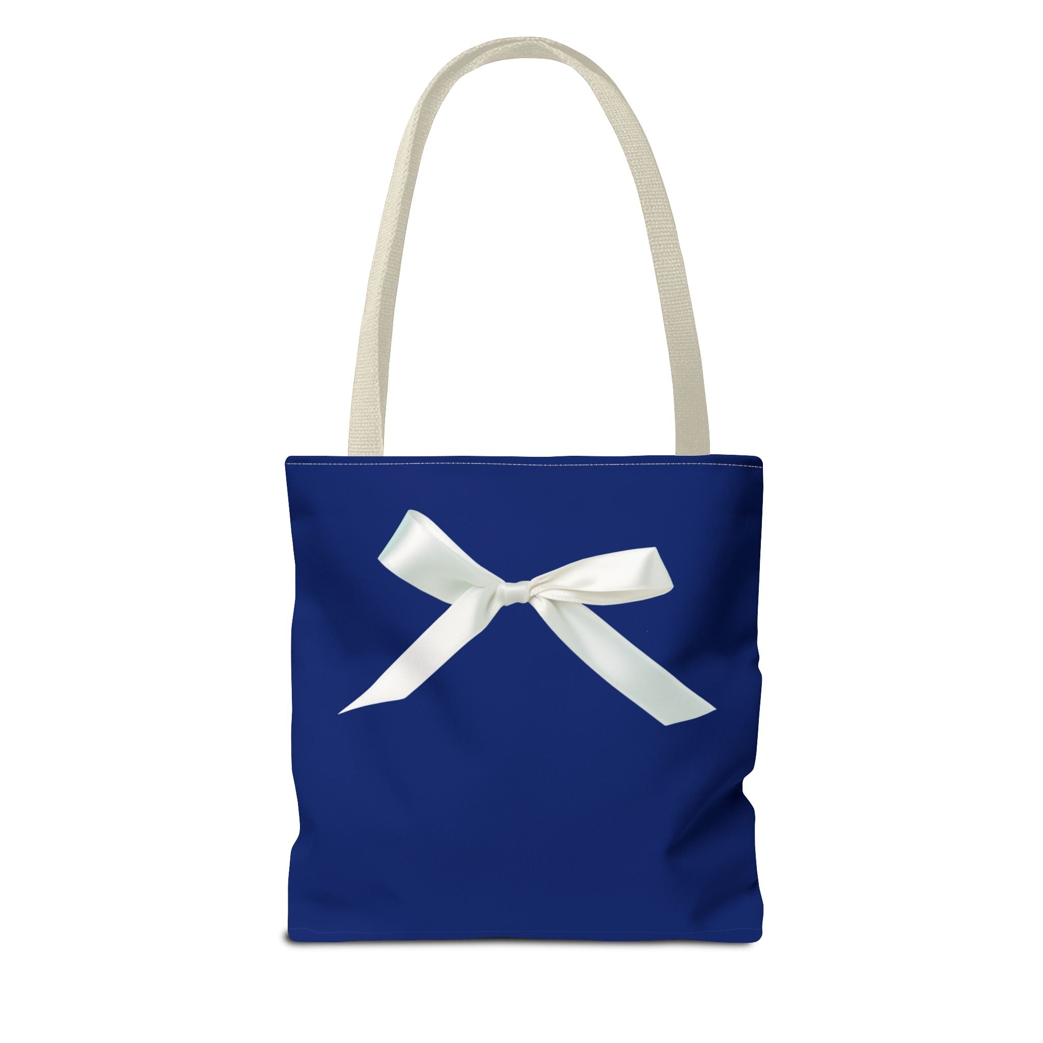 Elegant Blue Tote Bag with White Bow, Stylish Carryall, Perfect Gift for Her, Bridesmaid Tote, Wedding Accessory, Everyday Use