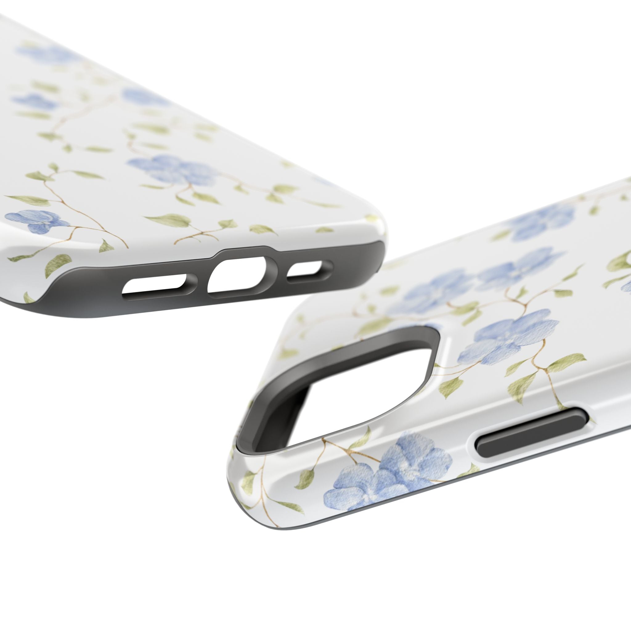 Customizable: Blue Floral Impact-Resistant Phone Case
