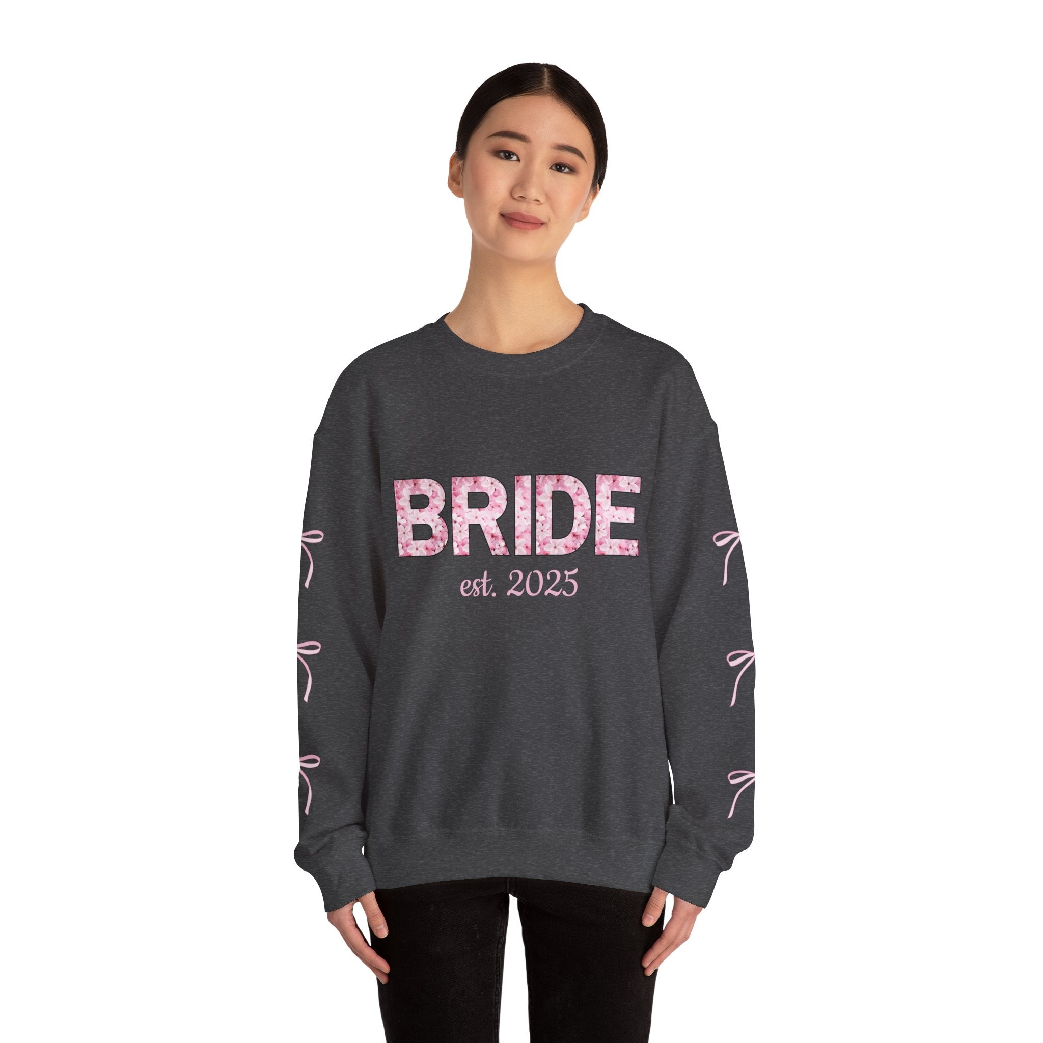 Floral Bride Sweatshirt - Customizable Wedding Date and Name