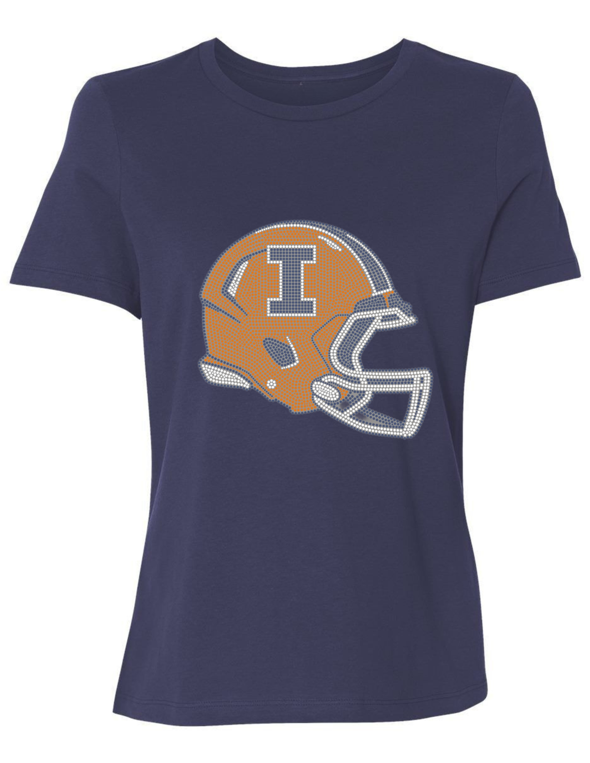 University of Illinois Helmet Navy Crewneck Short Sleeve T-Shirt