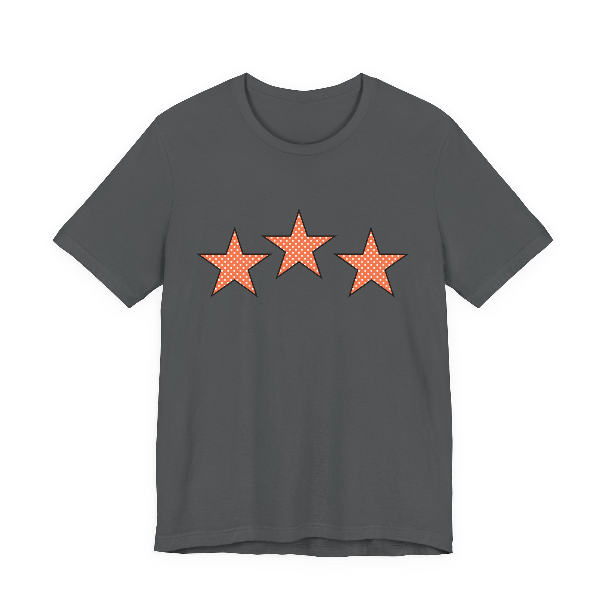 Customizable Orange & White Polka Dot Tri-Star Graphic Tee