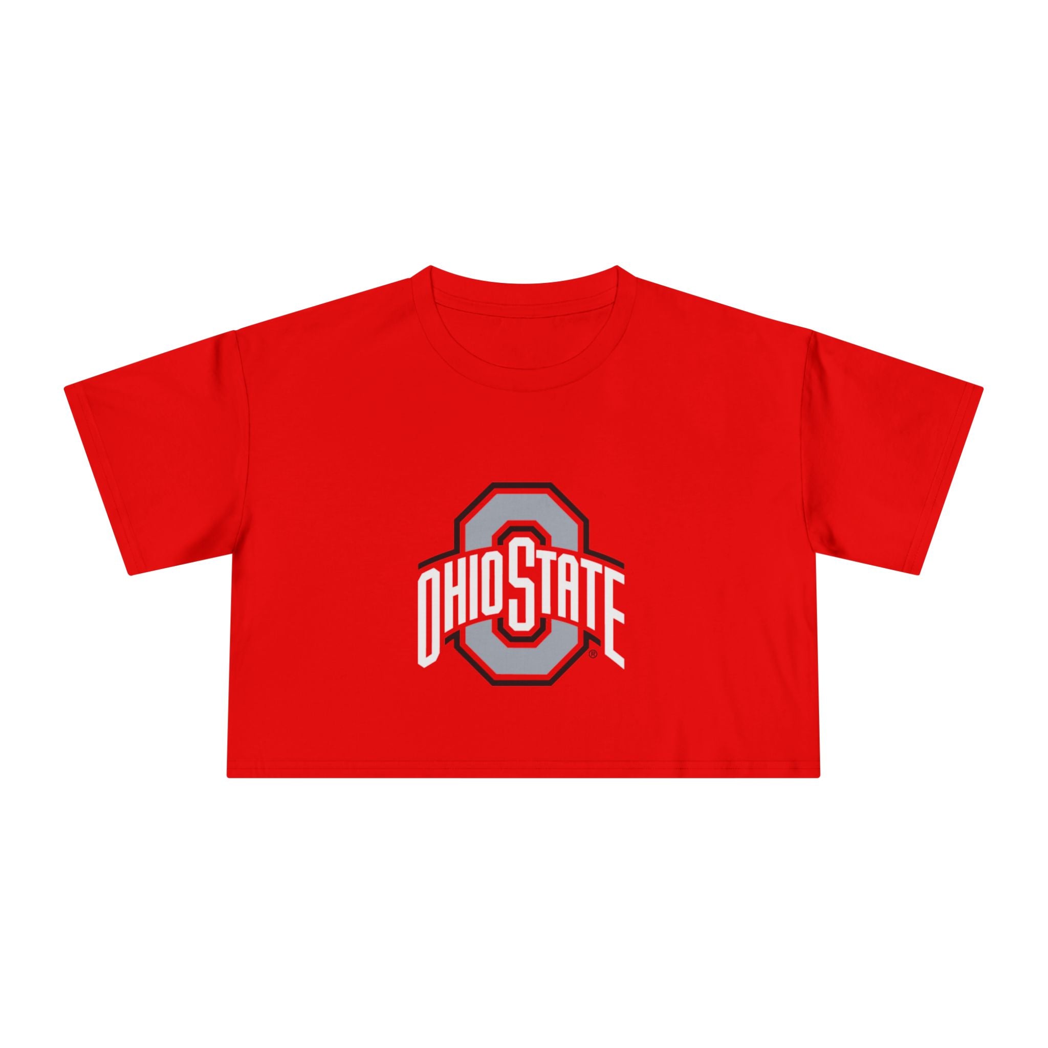 Ohio State Women's Crop Tee, Trendy College Apparel, Casual Wear, Game Day Top