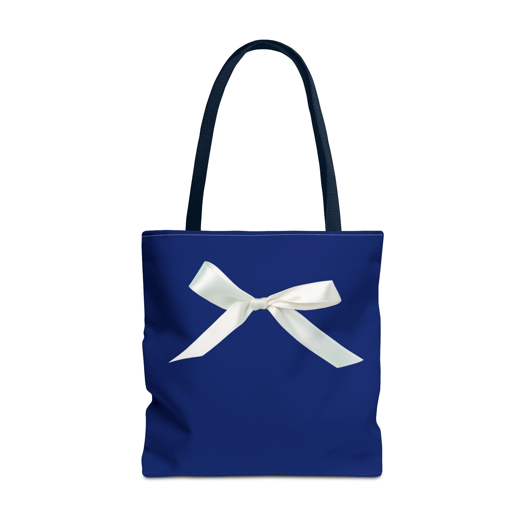 Elegant Blue Tote Bag with White Bow, Stylish Carryall, Perfect Gift for Her, Bridesmaid Tote, Wedding Accessory, Everyday Use