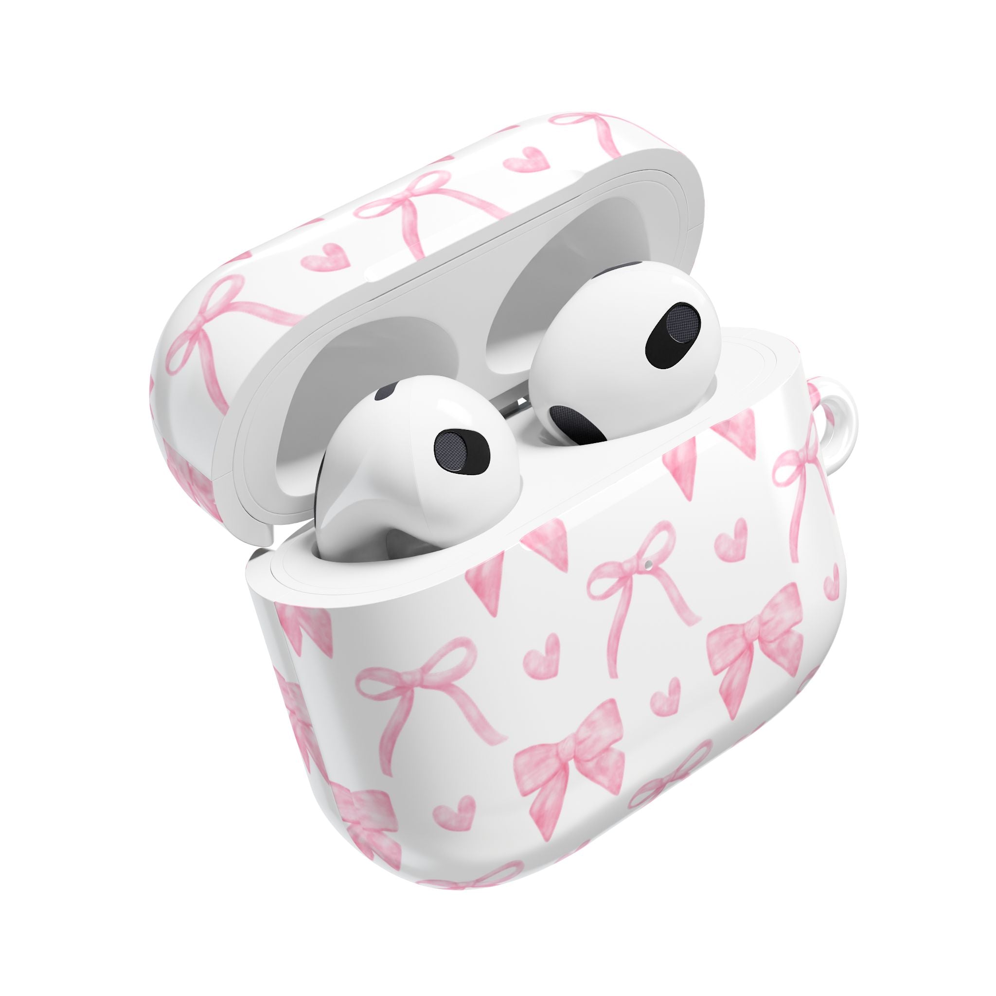 Cute Pink Bow AirPod Case Protectors, Aesthetic Earbuds Cover, Gift for Her, Stylish Tech Accessory
