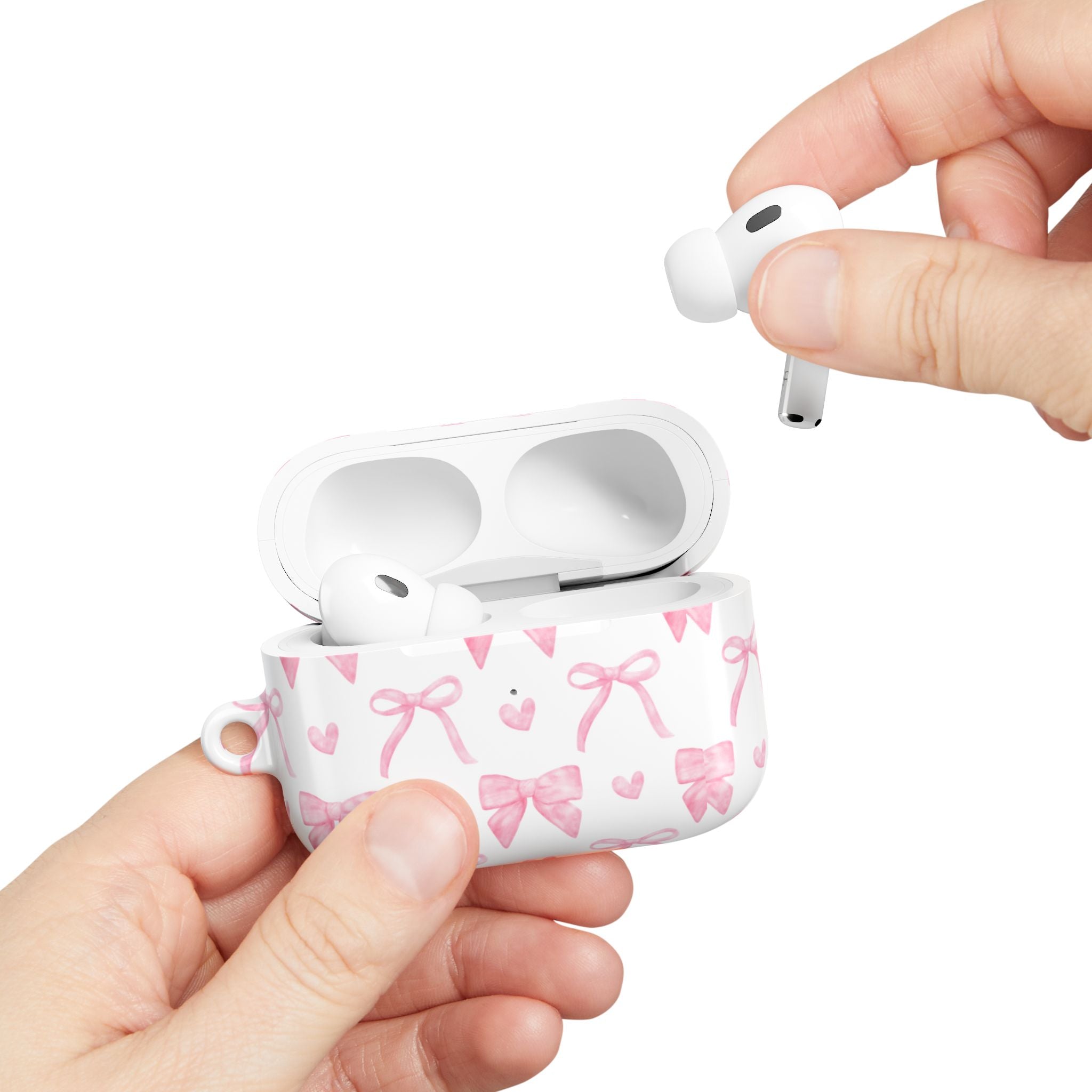 Cute Pink Bow AirPod Case Protectors, Aesthetic Earbuds Cover, Gift for Her, Stylish Tech Accessory