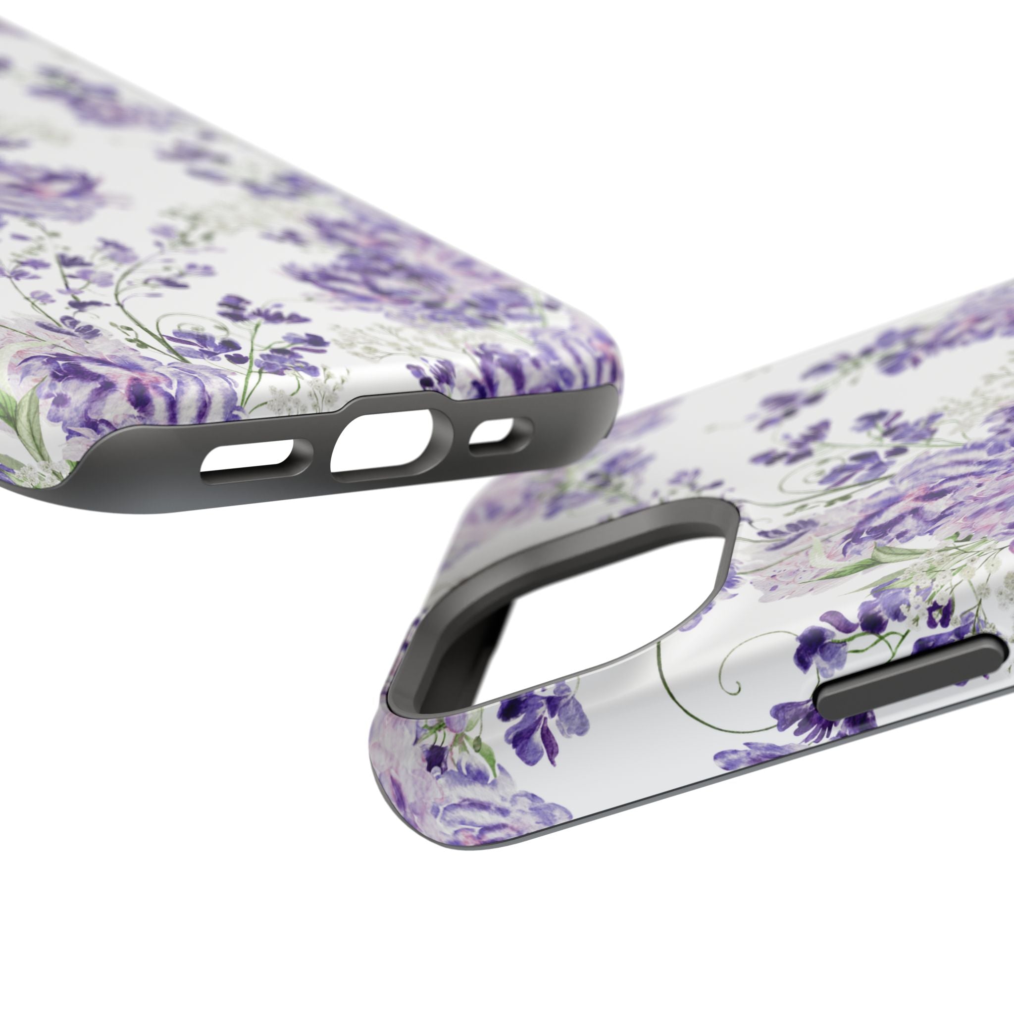Customizable: Purple Floral Impact-Resistant Phone Case