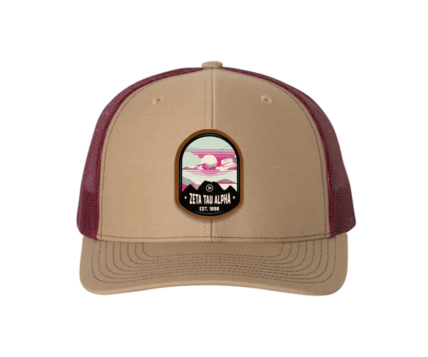 Zeta Tau Alpha Richardson 112 UV Print Leatherette Patch Trucker Hat - Ventura