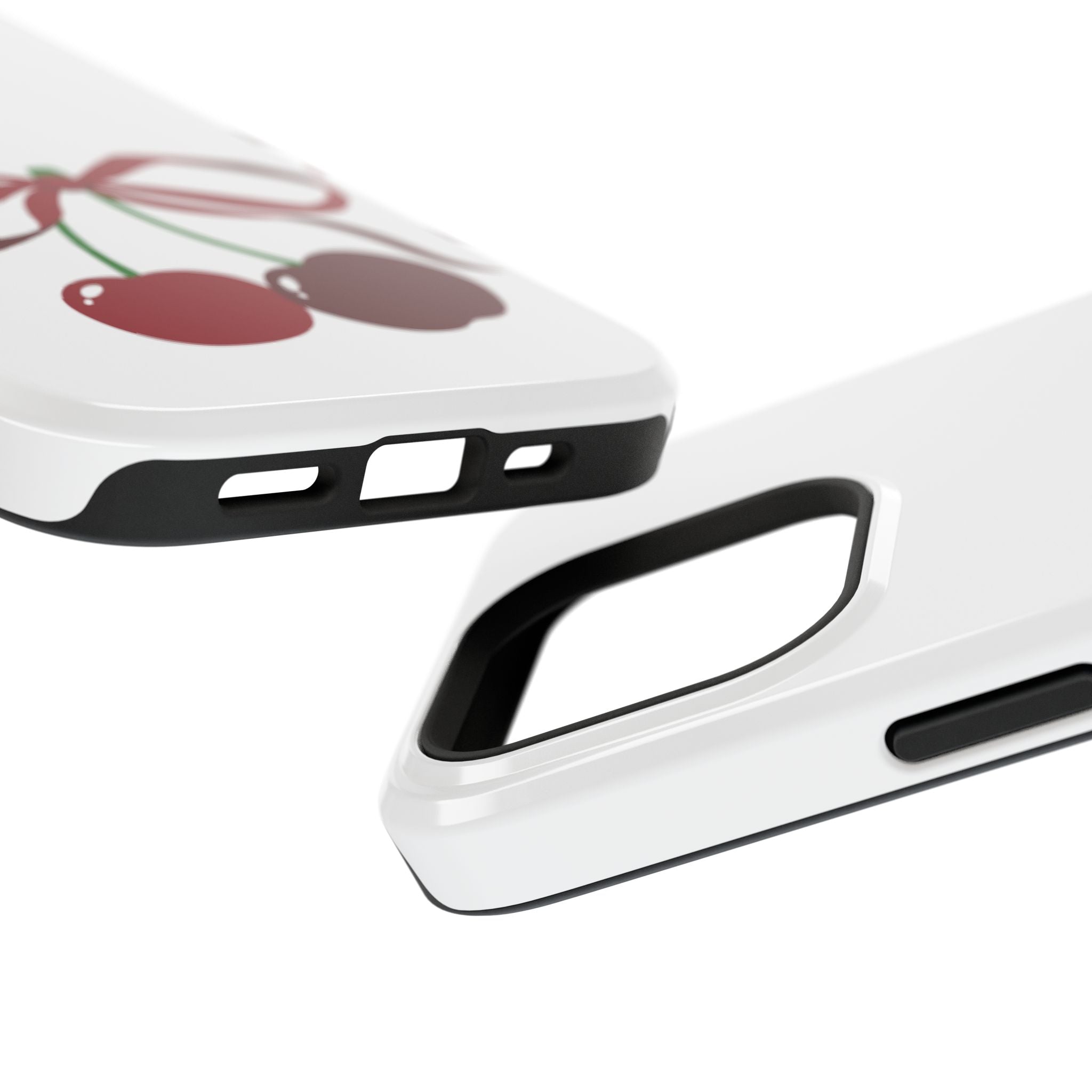 Customizable: Cherry Bow Impact-Resistant Case for Smartphones | Cute Phone Cover | Gift for Her | Cherry Lover's Accessory | Durable Phone Case