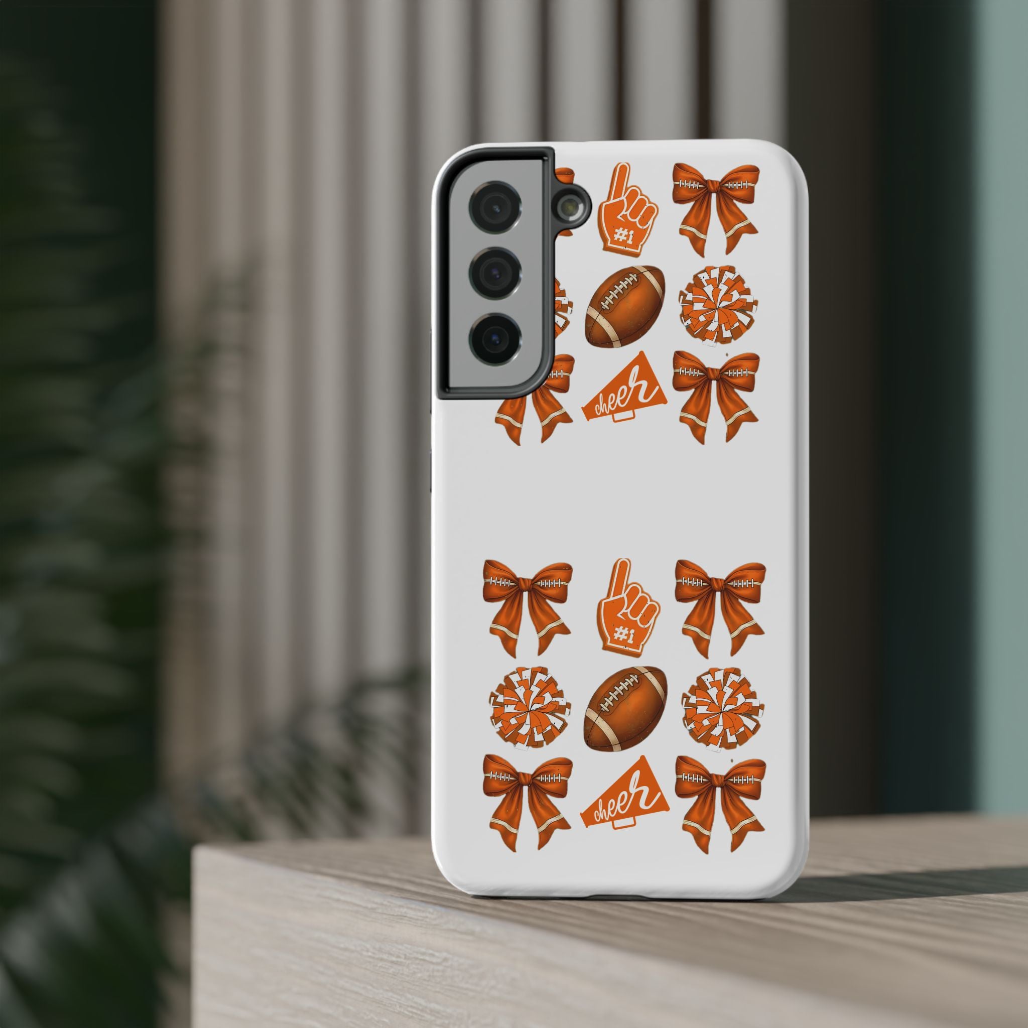 Customizable Orange-Themed Football Team Spirit Phone Case - Cheerful Accessories for Game Day, Unique Design for Fans, Sports Gift, Fall Celebrations, Team Pride