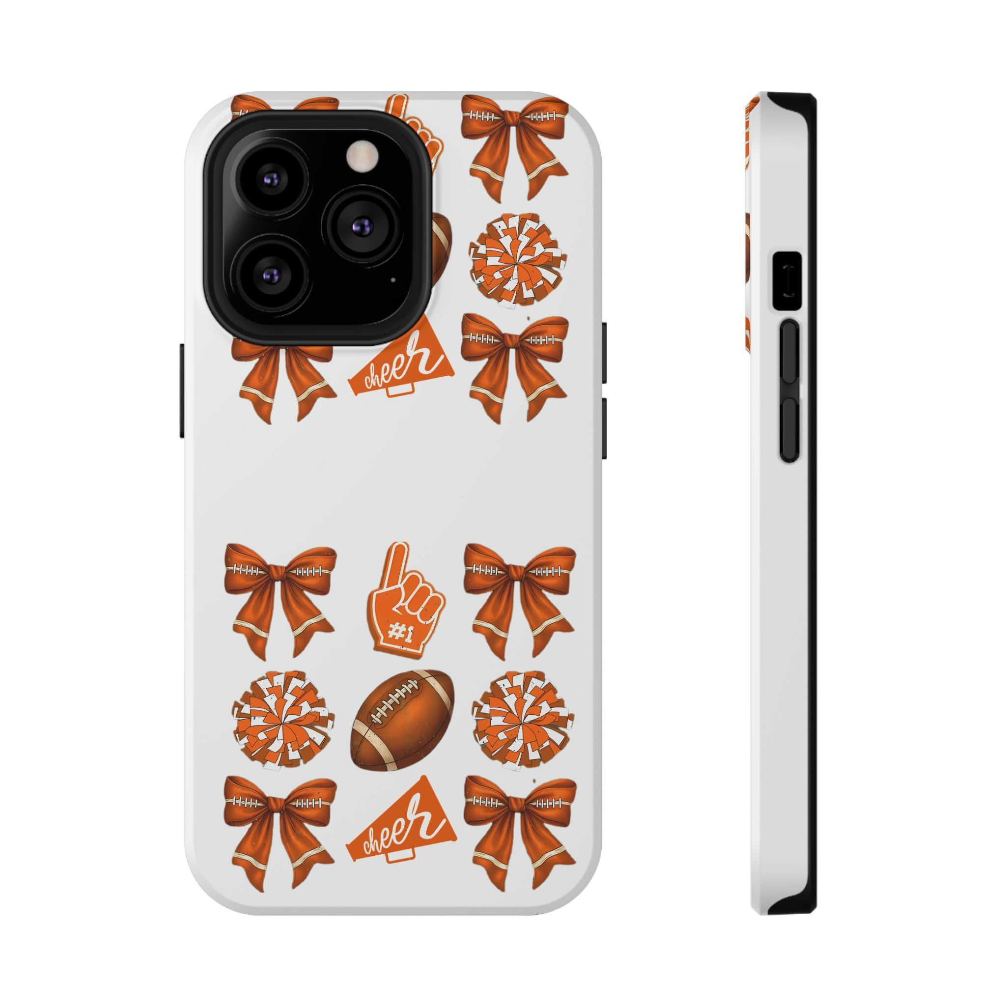 Customizable Orange-Themed Football Team Spirit Phone Case - Cheerful Accessories for Game Day, Unique Design for Fans, Sports Gift, Fall Celebrations, Team Pride