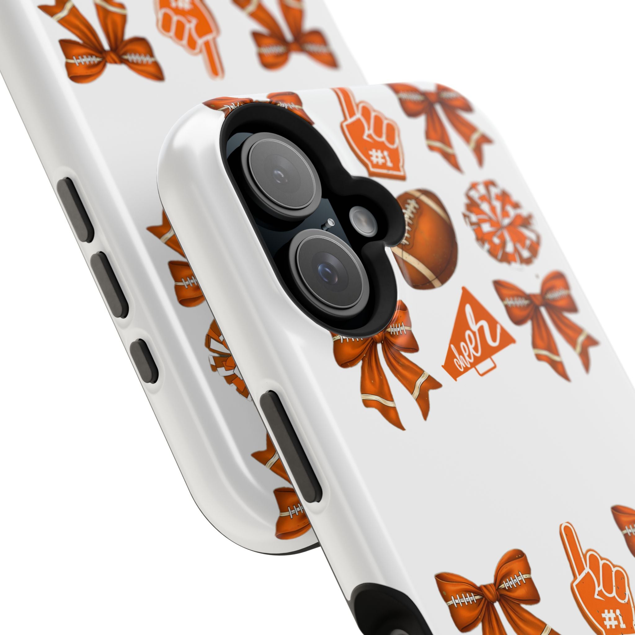 Customizable Orange-Themed Football Team Spirit Phone Case - Cheerful Accessories for Game Day, Unique Design for Fans, Sports Gift, Fall Celebrations, Team Pride