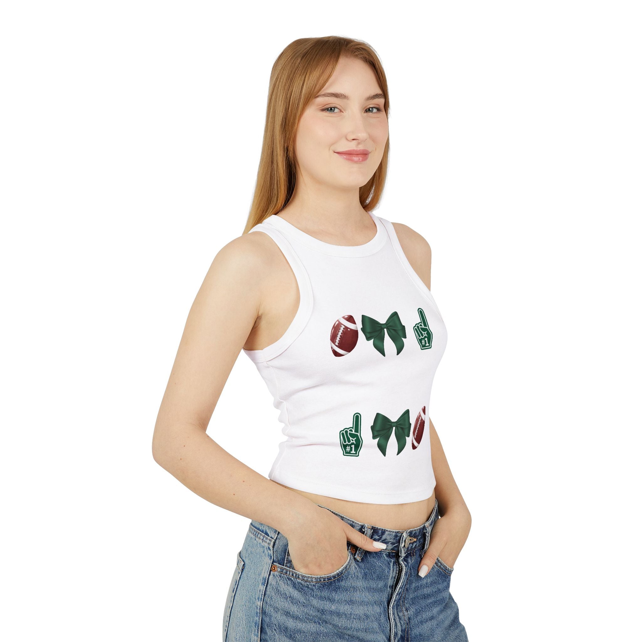 Customizable Green Football Gameday Racerback Tank