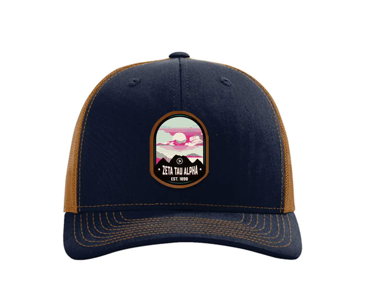 Zeta Tau Alpha Richardson 112 UV Print Leatherette Patch Trucker Hat - Ventura