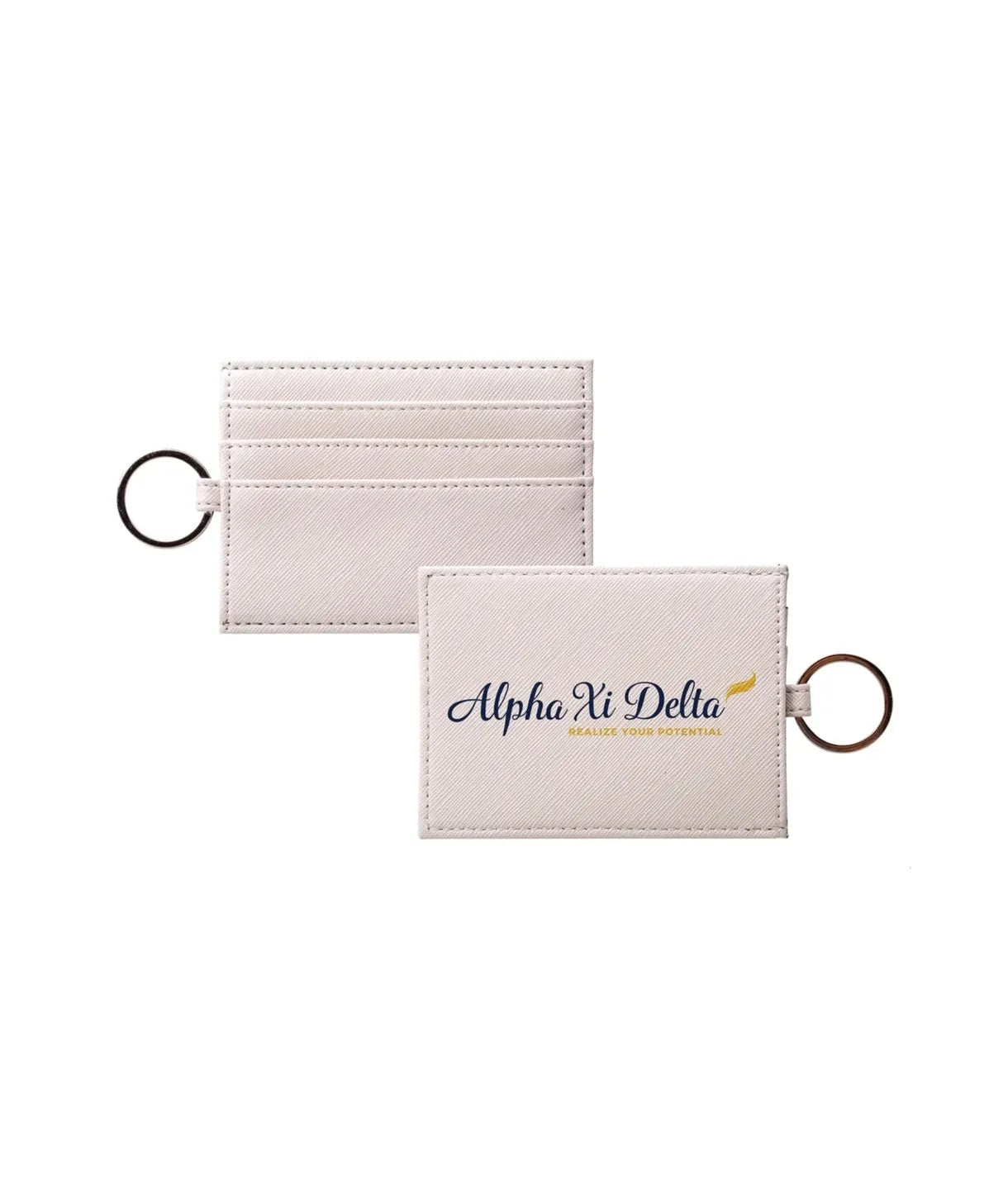 Alpha Xi Delta Vegan Saffiano Leather Card Holder