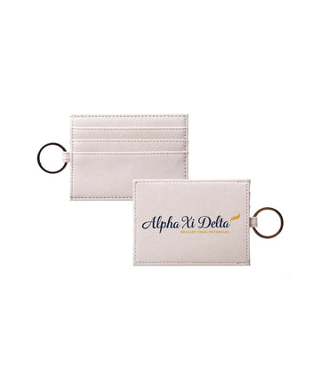 Alpha Xi Delta Vegan Saffiano Leather Card Holder