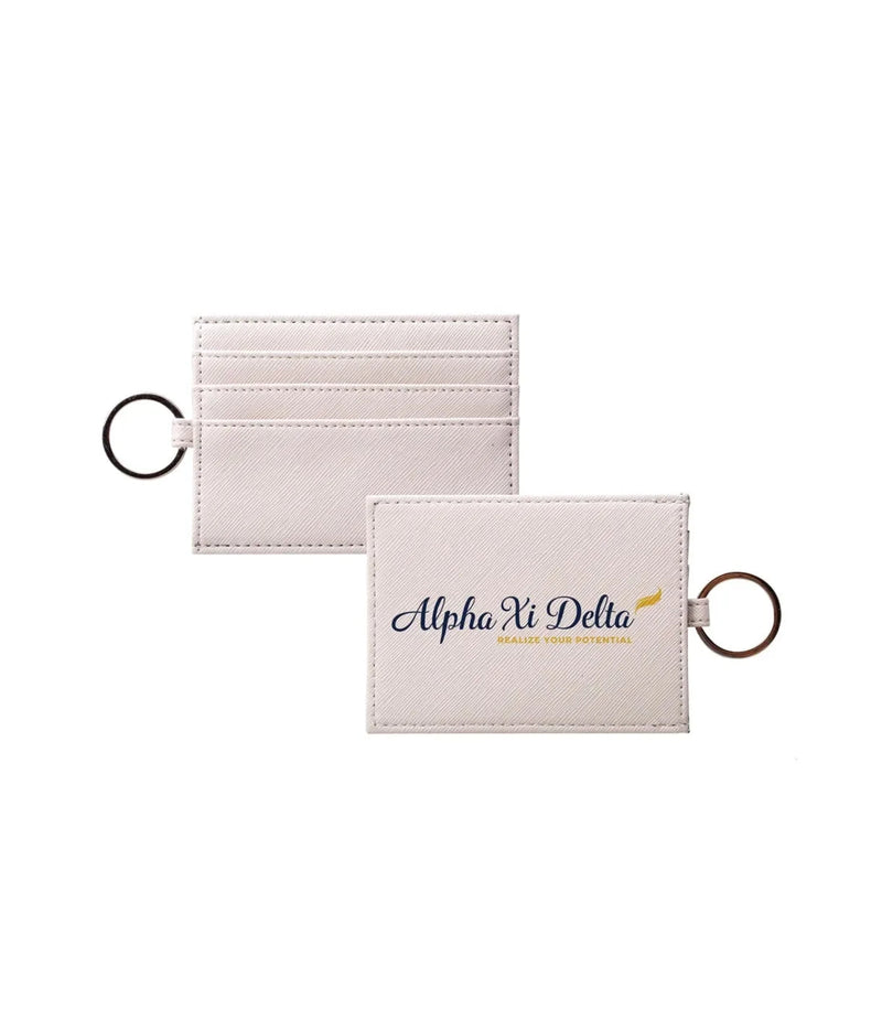 Alpha Xi Delta Vegan Saffiano Leather Card Holder
