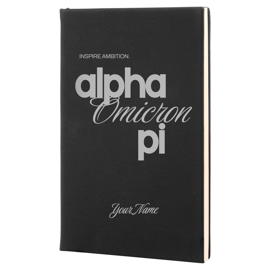 Alpha Omicron Pi Personalized Leatherette Notebook Journal