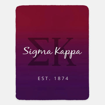 Sigma Kappa XL 60x80 Sherpa Throw Blanket - Maroon Gradient