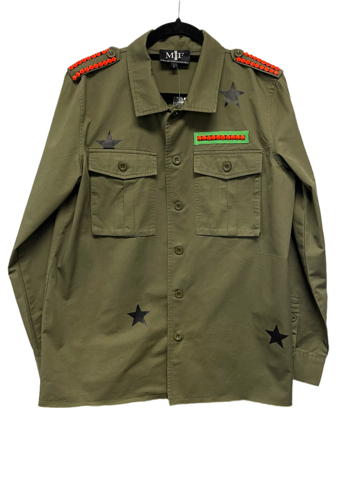 Clemson Tiger Face Army Green Shacket