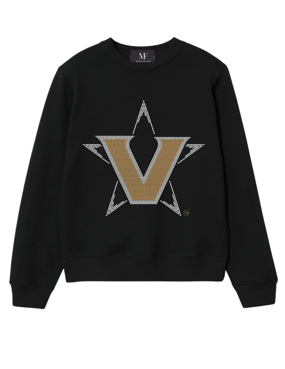 Vanderbilt Star V Black Crewneck Sweatshirt