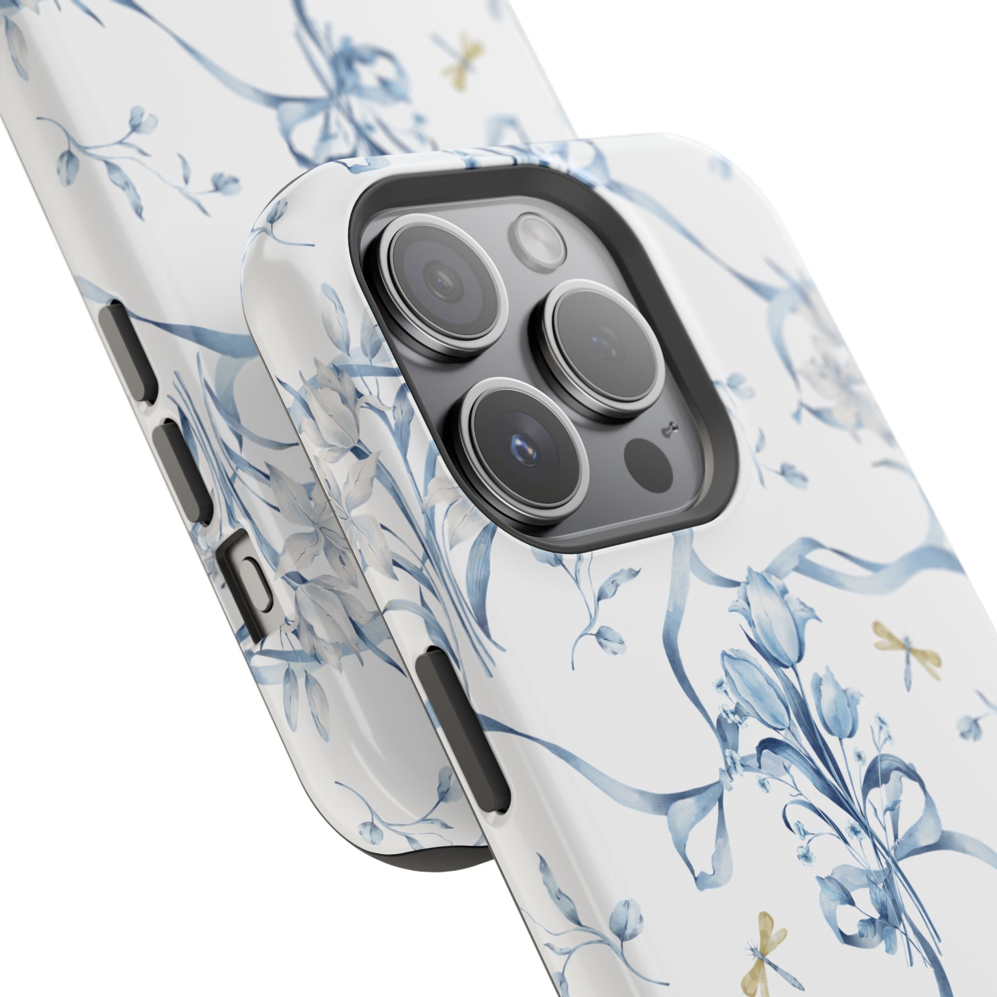 Customizable: Blue Floral-Inspired Phone Case