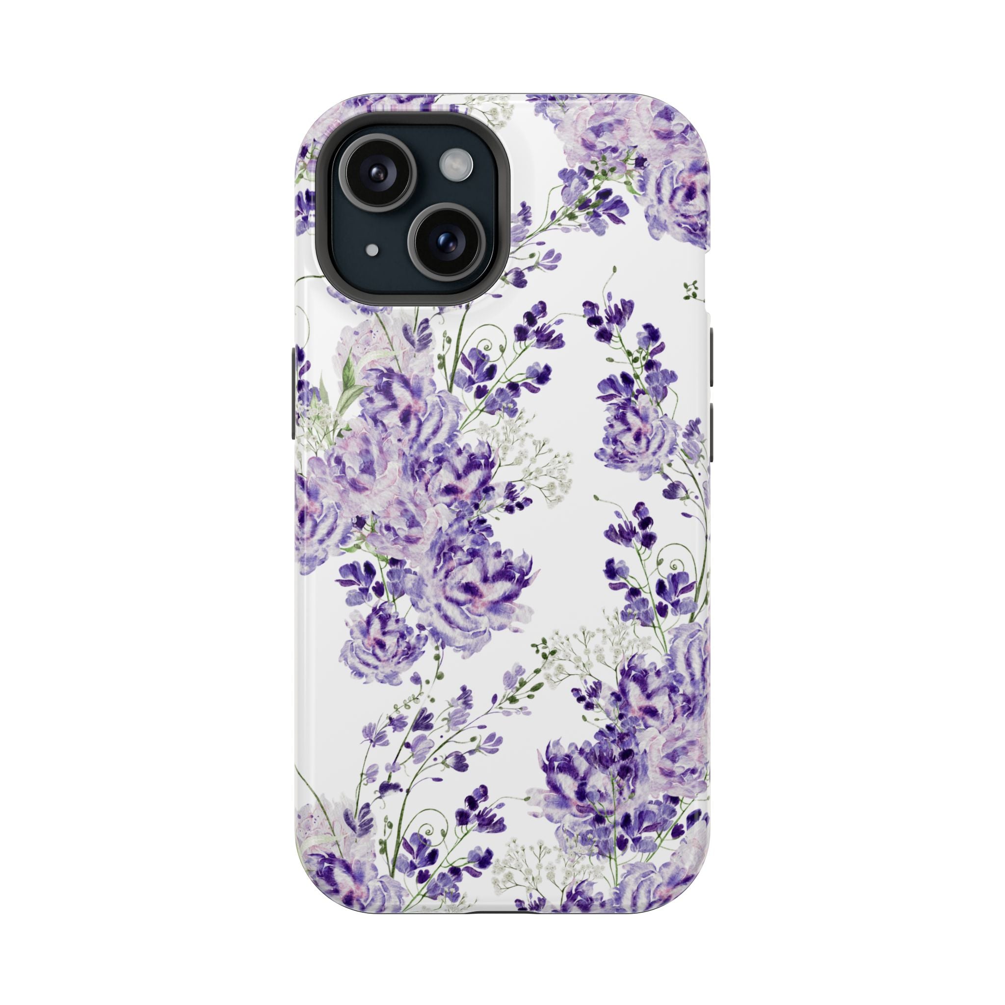 Customizable: Purple Floral Impact-Resistant Phone Case