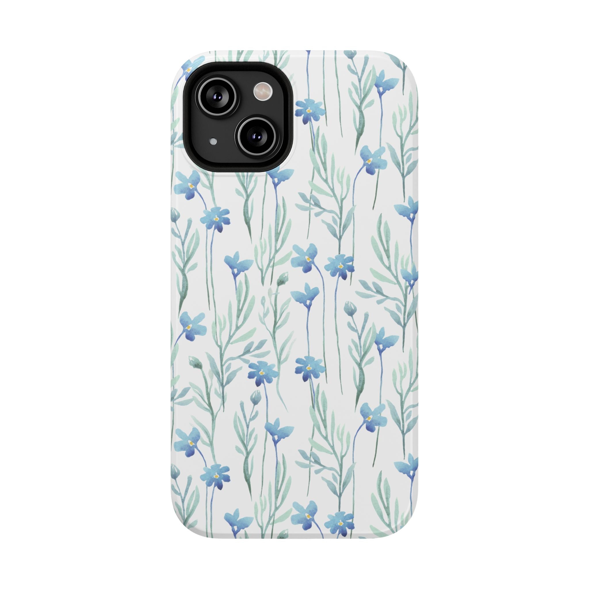 Customizable: Blue Floral Impact-Resistant Phone Case