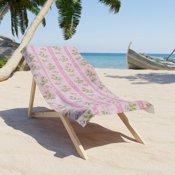 Customizable: Floral Pink Beach Towel | Summer Vibes, Poolside Essential, Travel Must-Have, Gift for Her, Warm Days