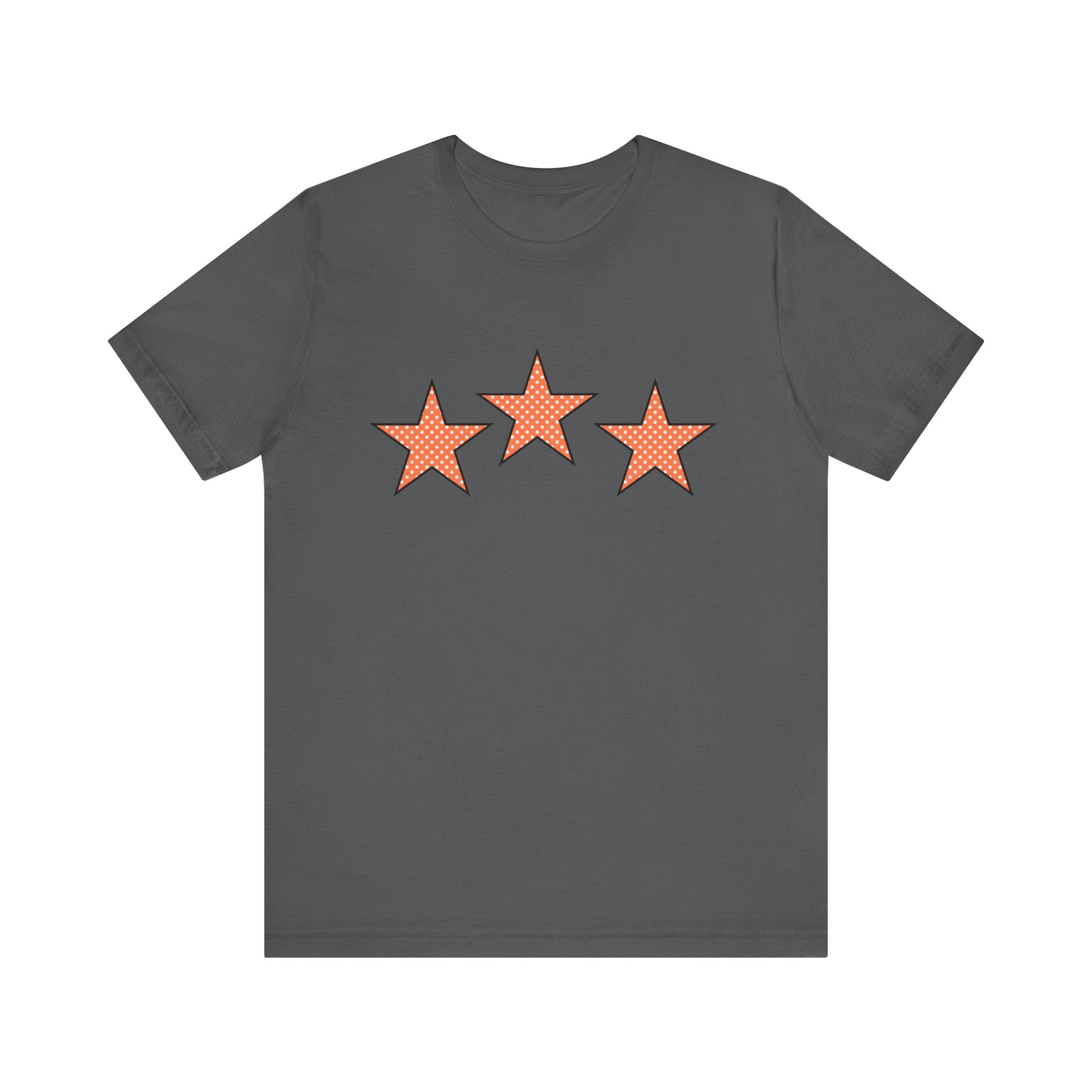 Customizable Orange & White Polka Dot Tri-Star Graphic Tee