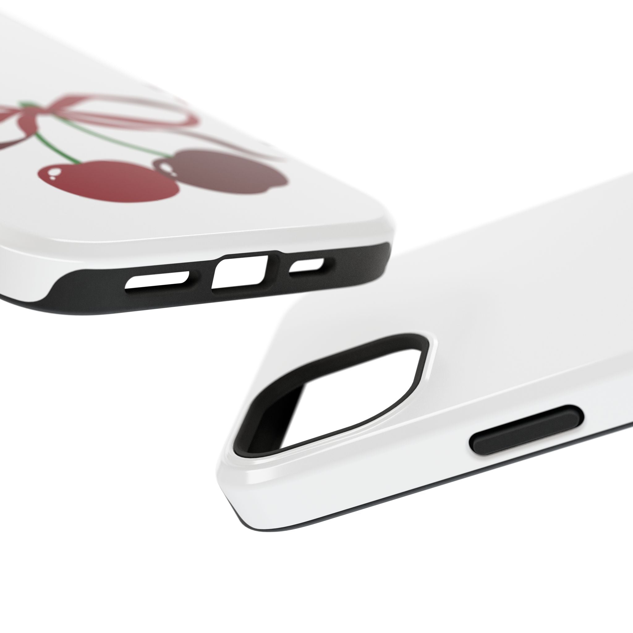 Customizable: Cherry Bow Impact-Resistant Case for Smartphones | Cute Phone Cover | Gift for Her | Cherry Lover's Accessory | Durable Phone Case