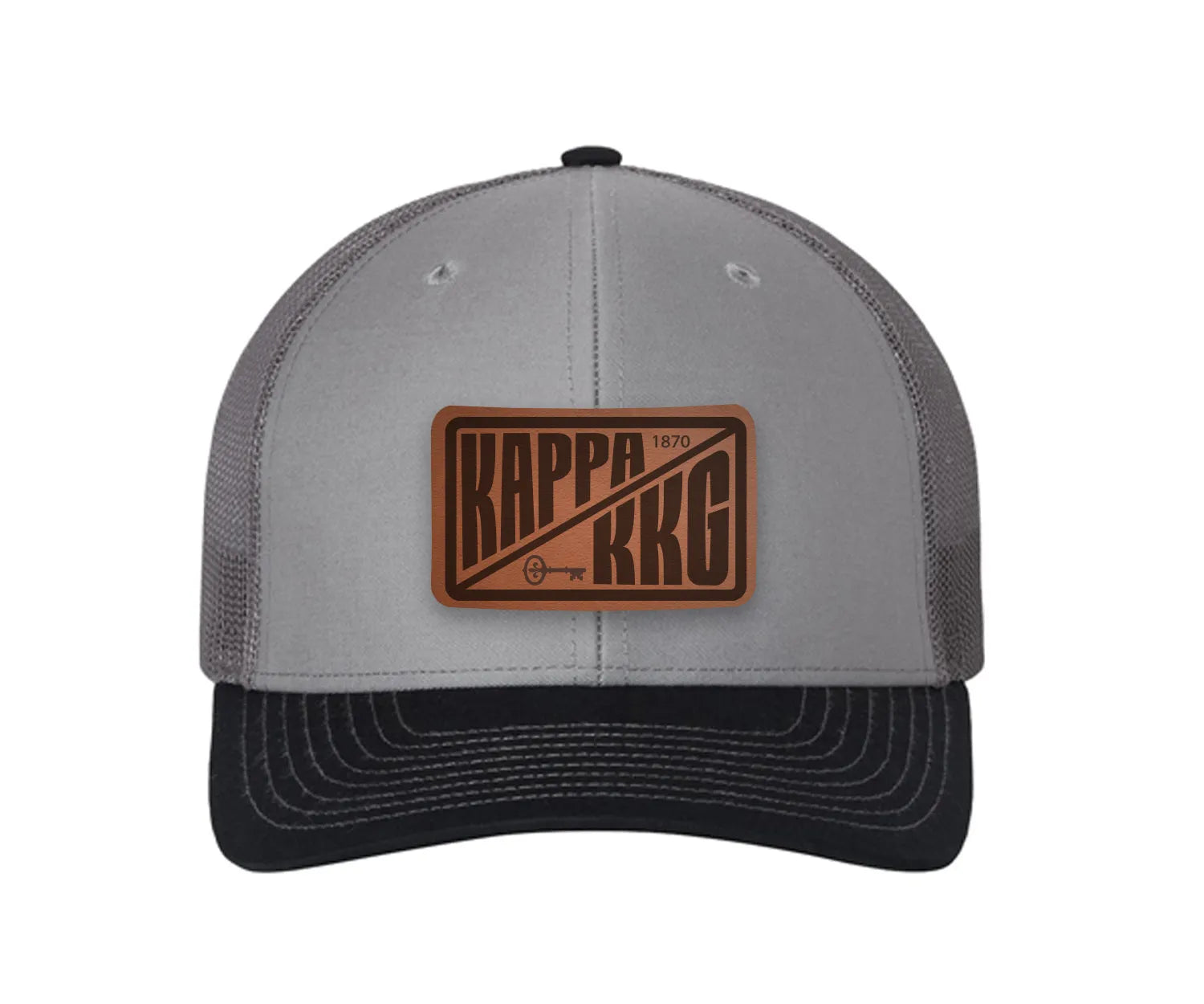 Kappa Kappa Gamma Richardson 112 Leatherette Patch Trucker Hat - Divide
