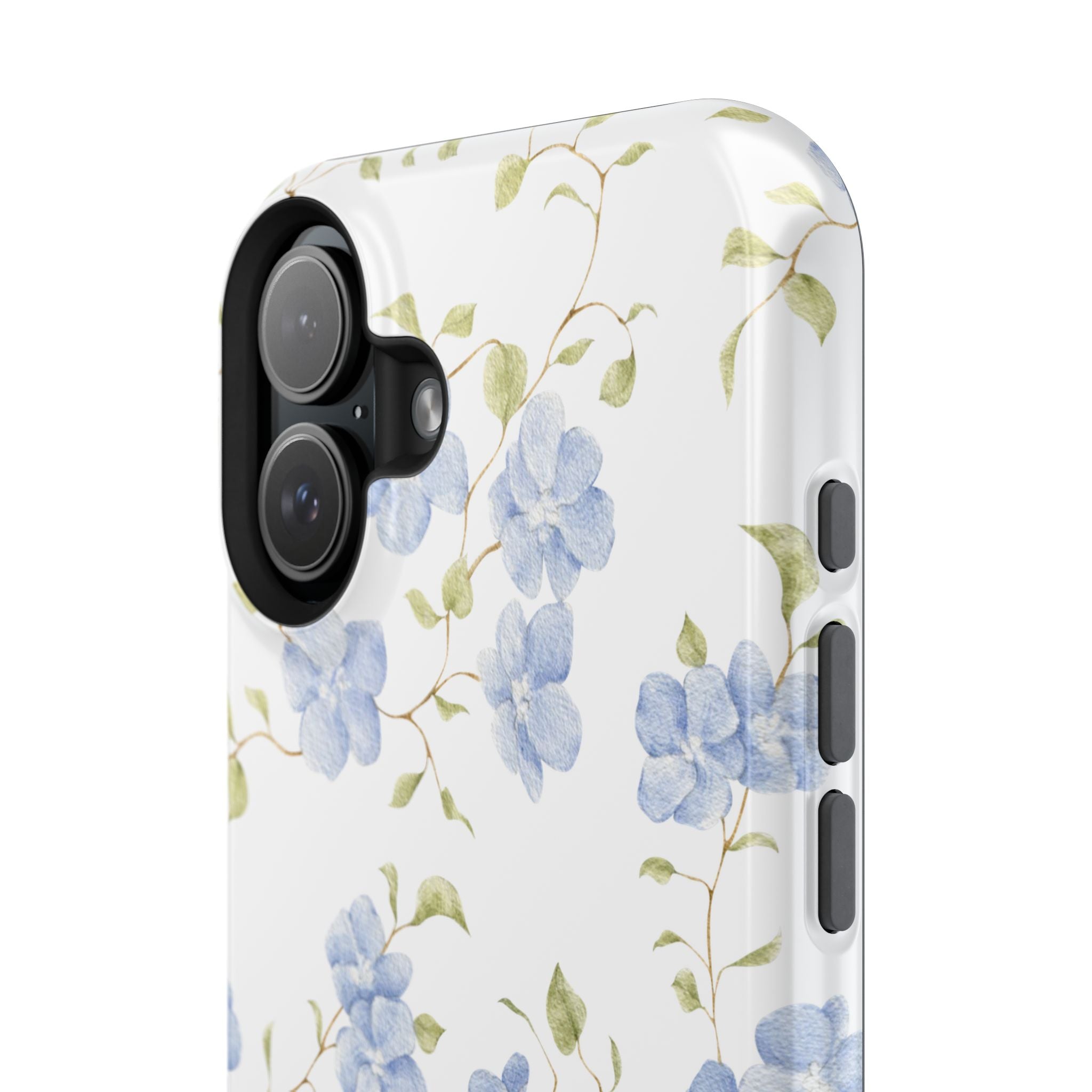 Customizable: Blue Floral Impact-Resistant Phone Case