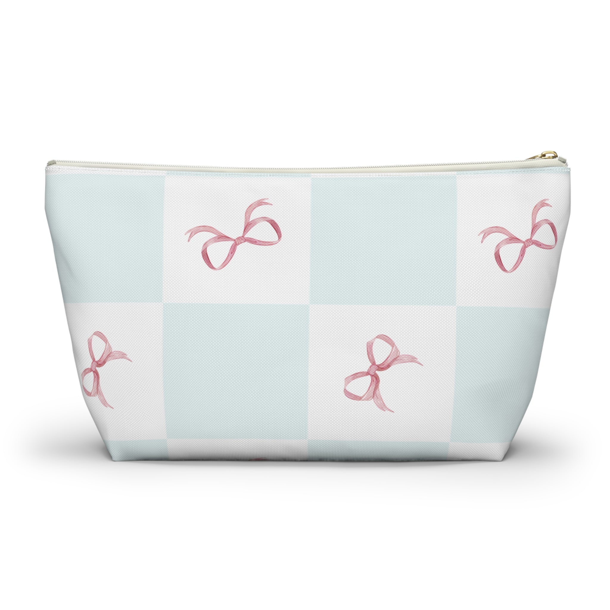Customizable: Charming Ribbon Accessory Pouch, Makeup Bag, Gift for Her, T-bottom Style, Cute Storage, Birthday Present, Bridesmaid Gift
