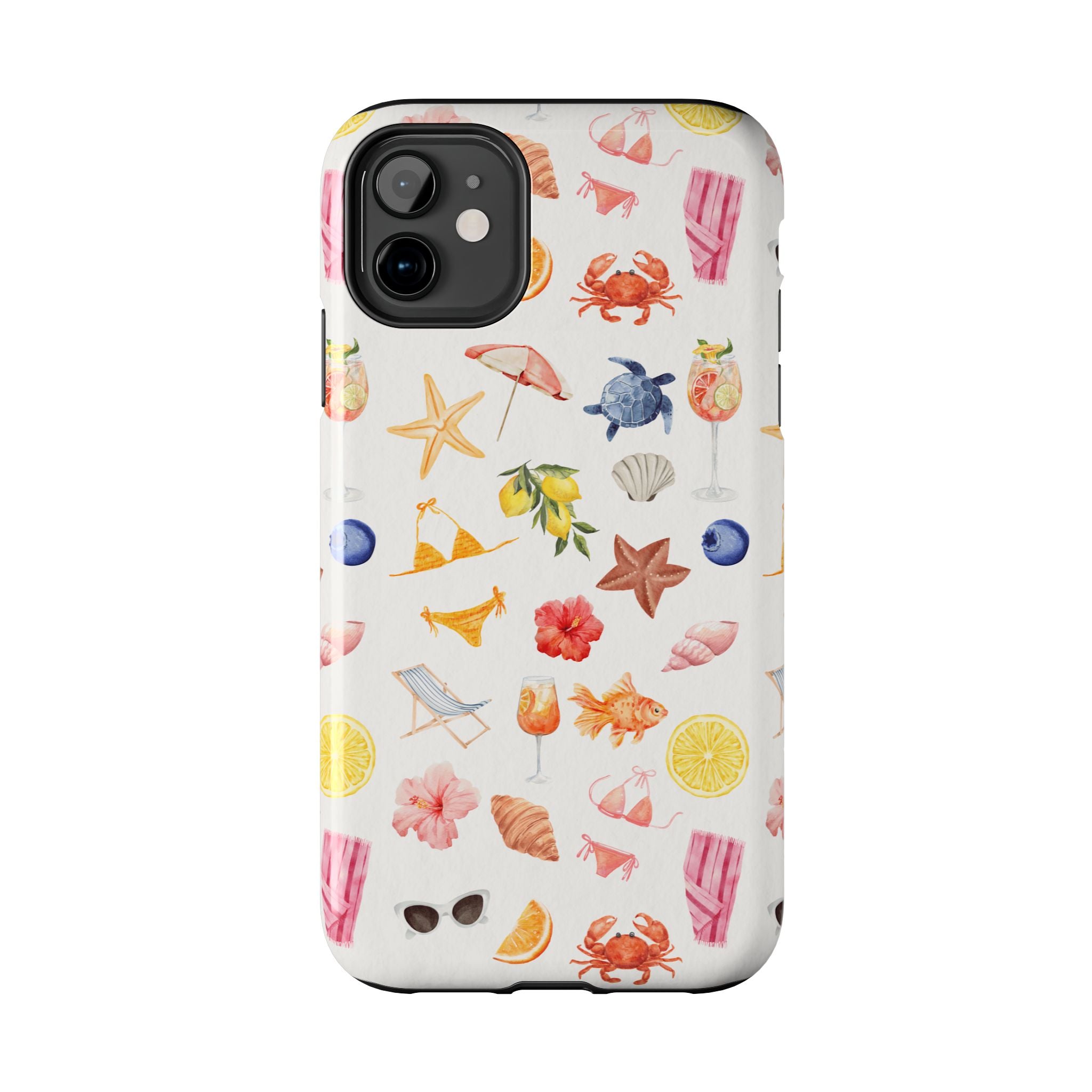 Customizable: Tropical Summer Phone Case, Vivid Coastal Design, Perfect Gift for Beach Lovers, Vacation Memories, Durable Tough Cases