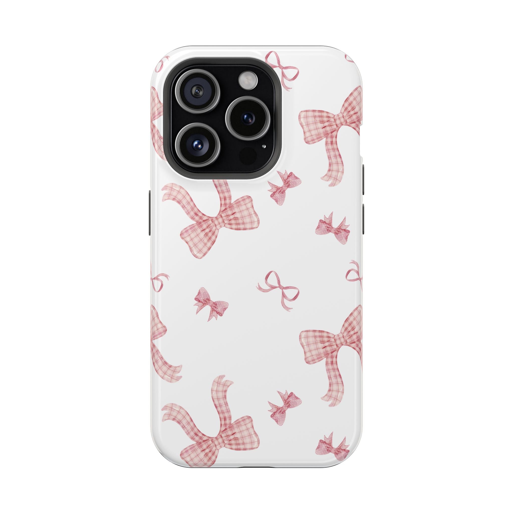 Customizable: Gingham Chic Bow Pattern Phone Case