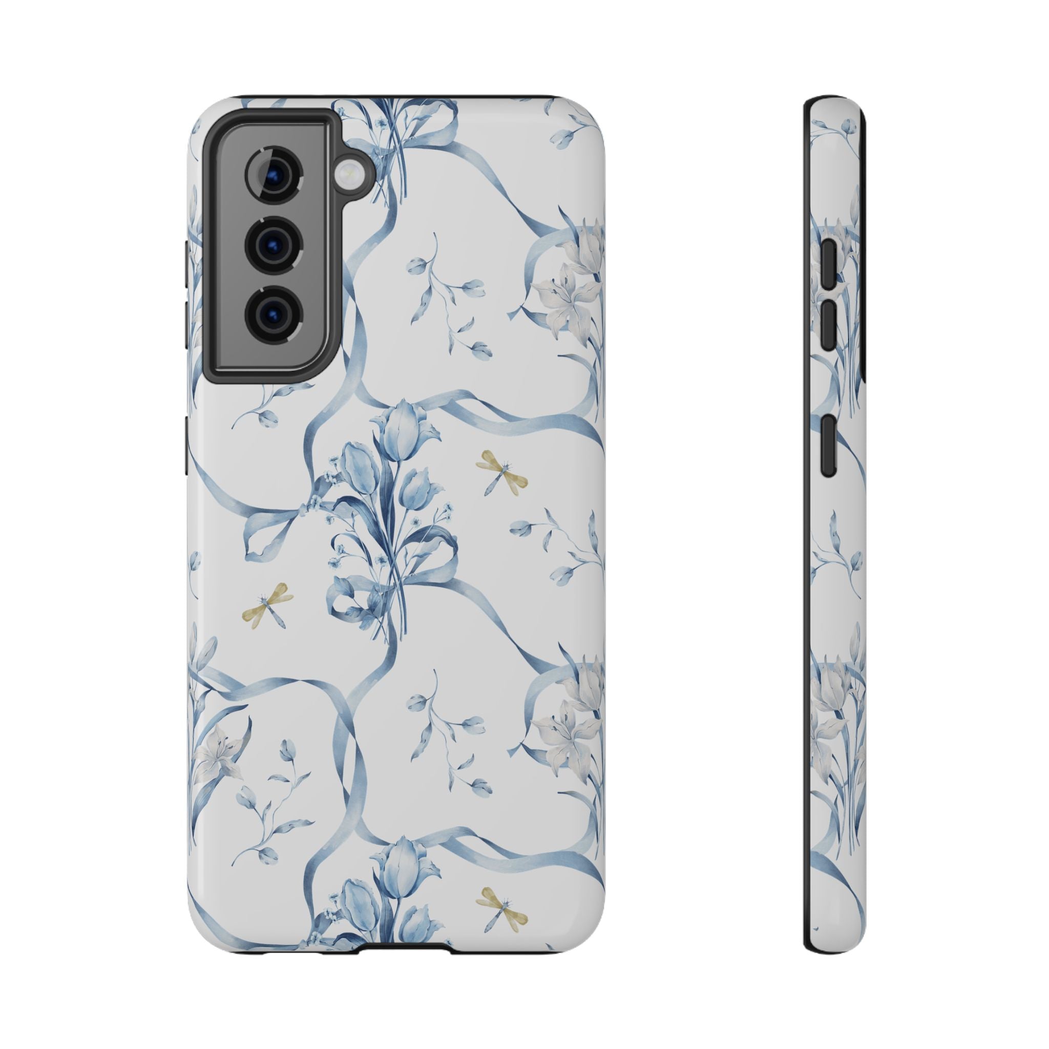Customizable: Blue Floral-Inspired Phone Case