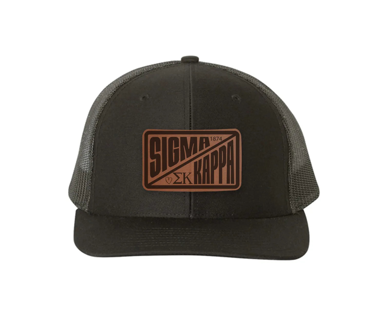Sigma Kappa Richardson 112 Leatherette Patch Trucker Hat - Divide