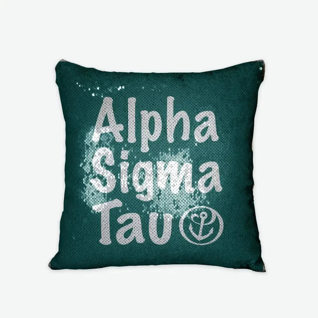 Alpha Sigma Tau Sequin Pillow Cover