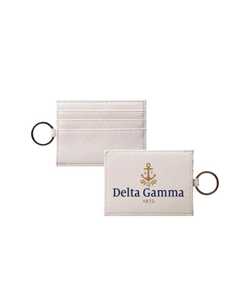 Delta Gamma Traditional Vegan Saffiano Leather Keychain Card Holder