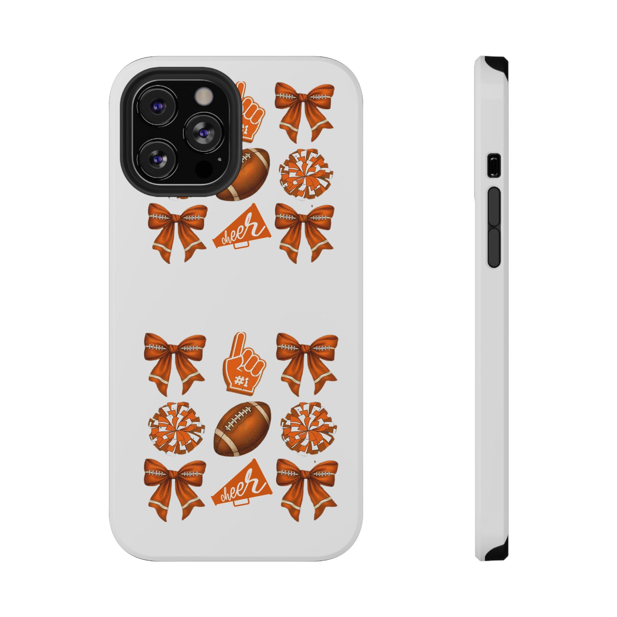 Customizable Orange-Themed Football Team Spirit Phone Case - Cheerful Accessories for Game Day, Unique Design for Fans, Sports Gift, Fall Celebrations, Team Pride