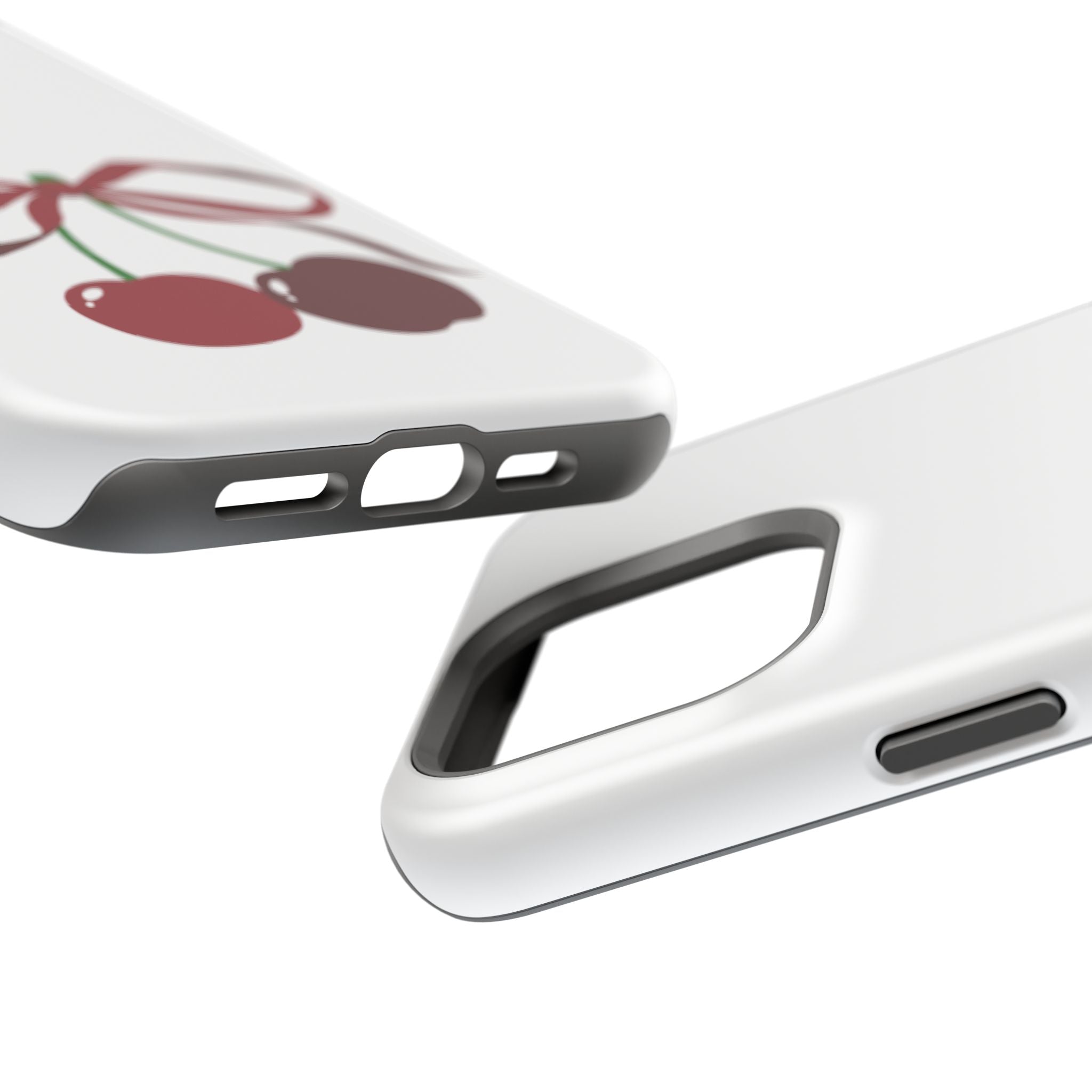Customizable: Cherry Bow Impact-Resistant Case for Smartphones | Cute Phone Cover | Gift for Her | Cherry Lover's Accessory | Durable Phone Case