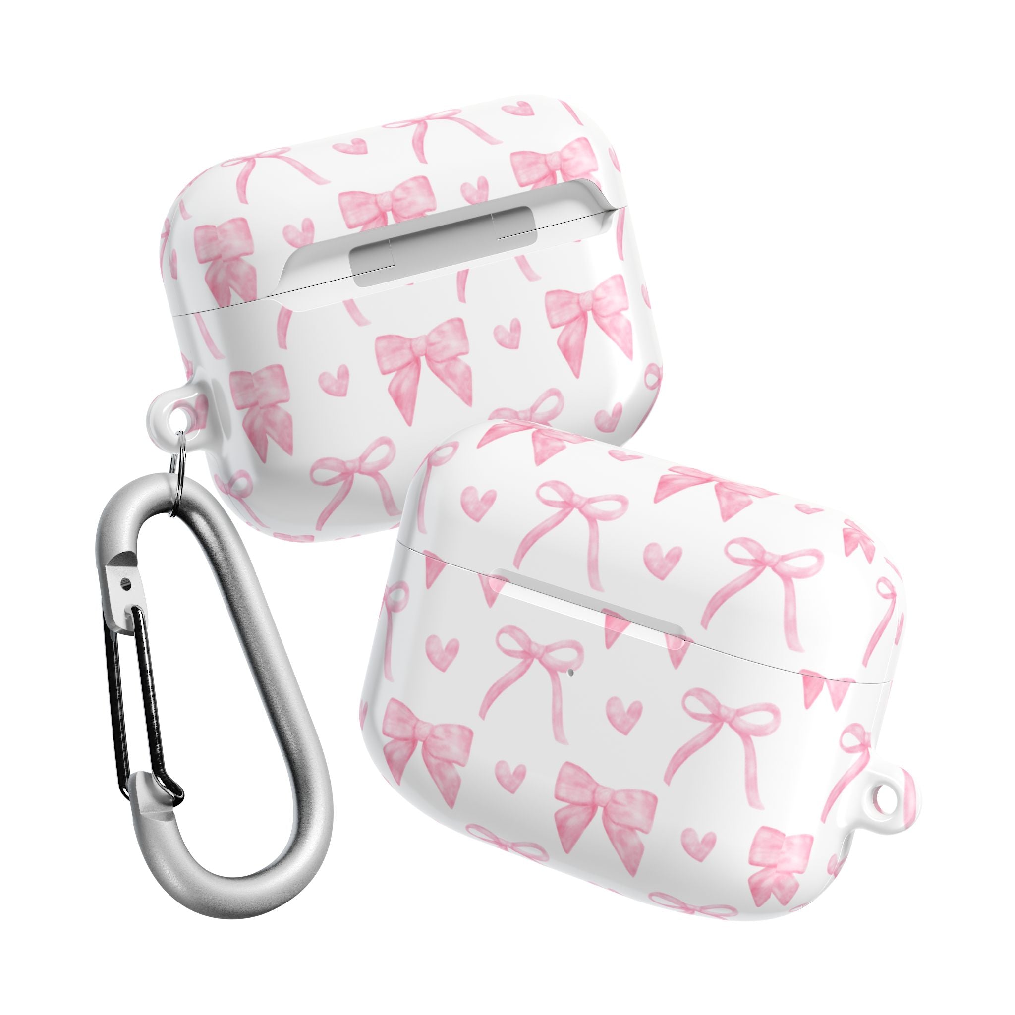 Cute Pink Bow AirPod Case Protectors, Aesthetic Earbuds Cover, Gift for Her, Stylish Tech Accessory