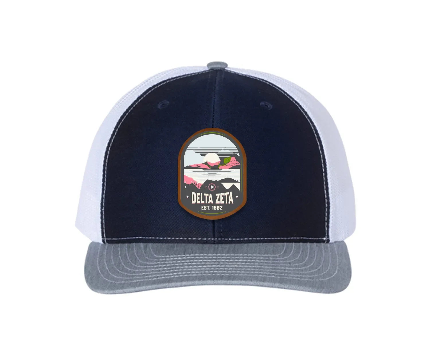 Delta Zeta Richardson 112 UV Print Leatherette Patch Trucker Hat - Ventura