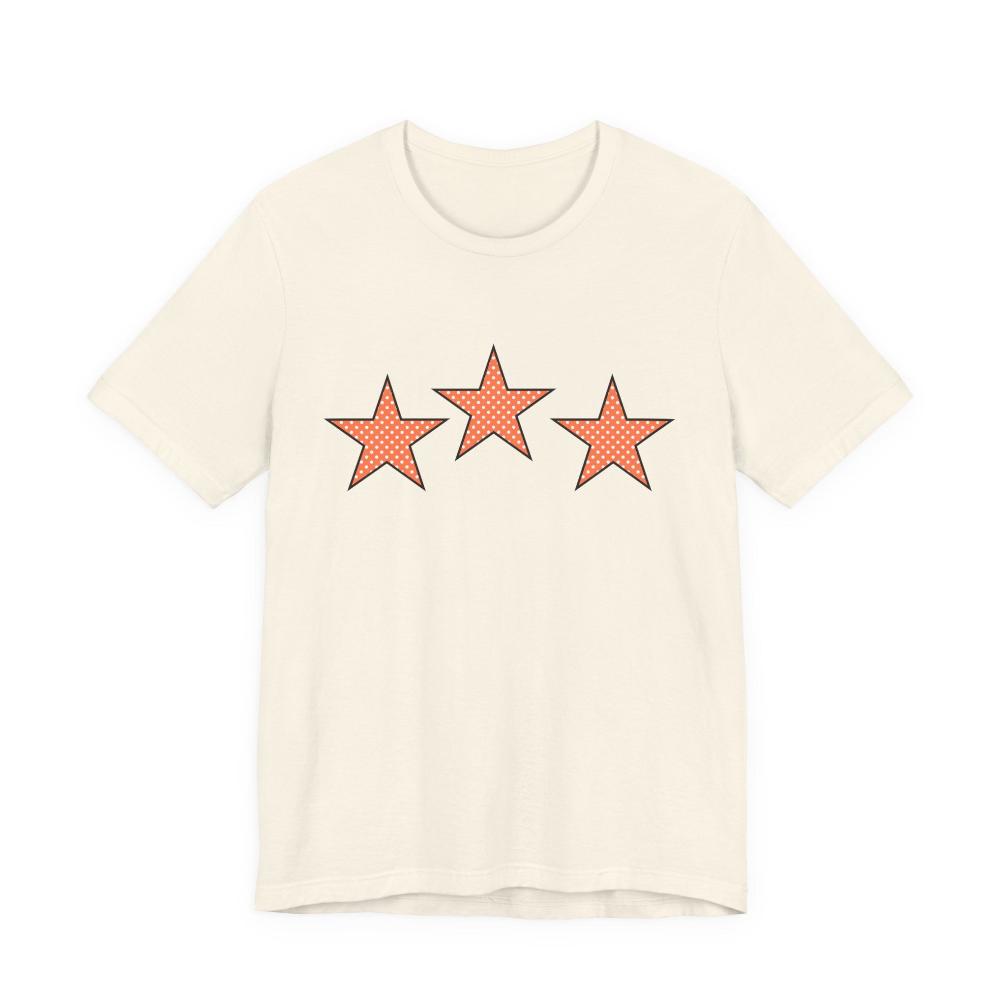 Customizable Orange & White Polka Dot Tri-Star Graphic Tee