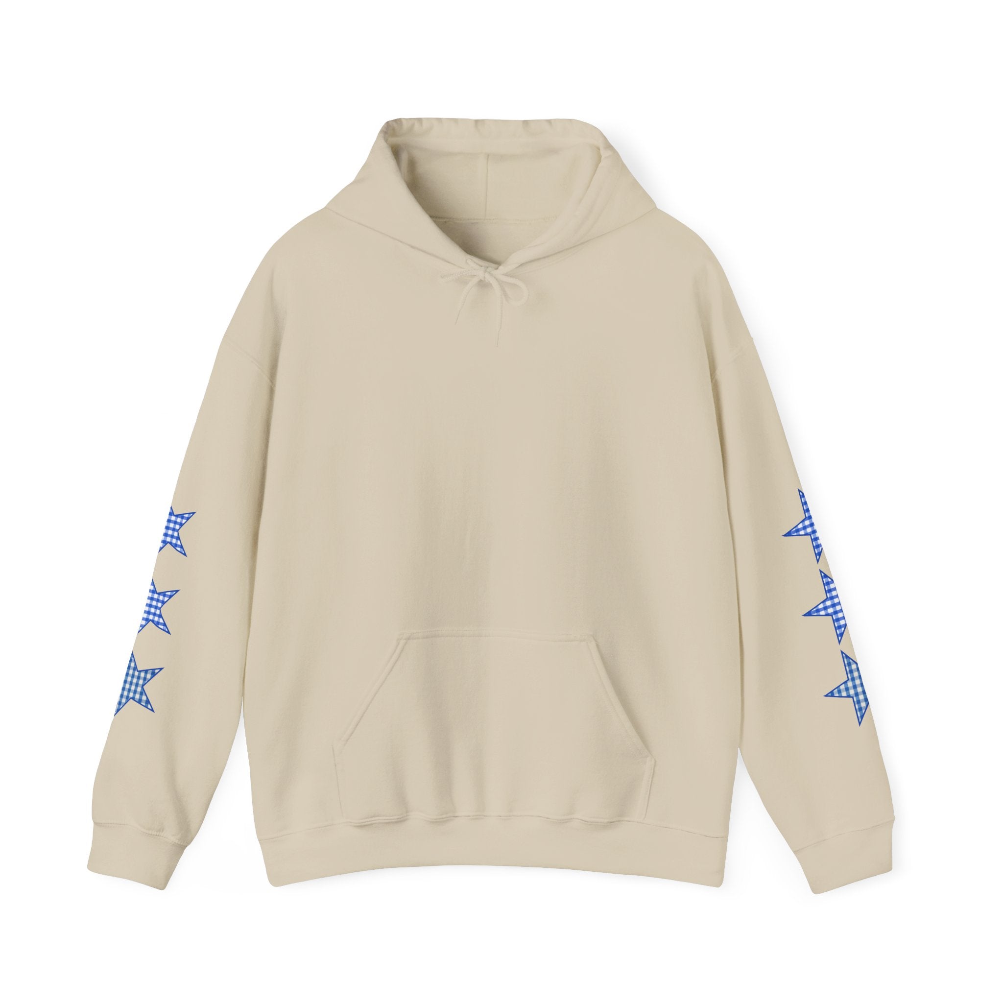 Customizable Tri-Star Blue Gingham Hoodie