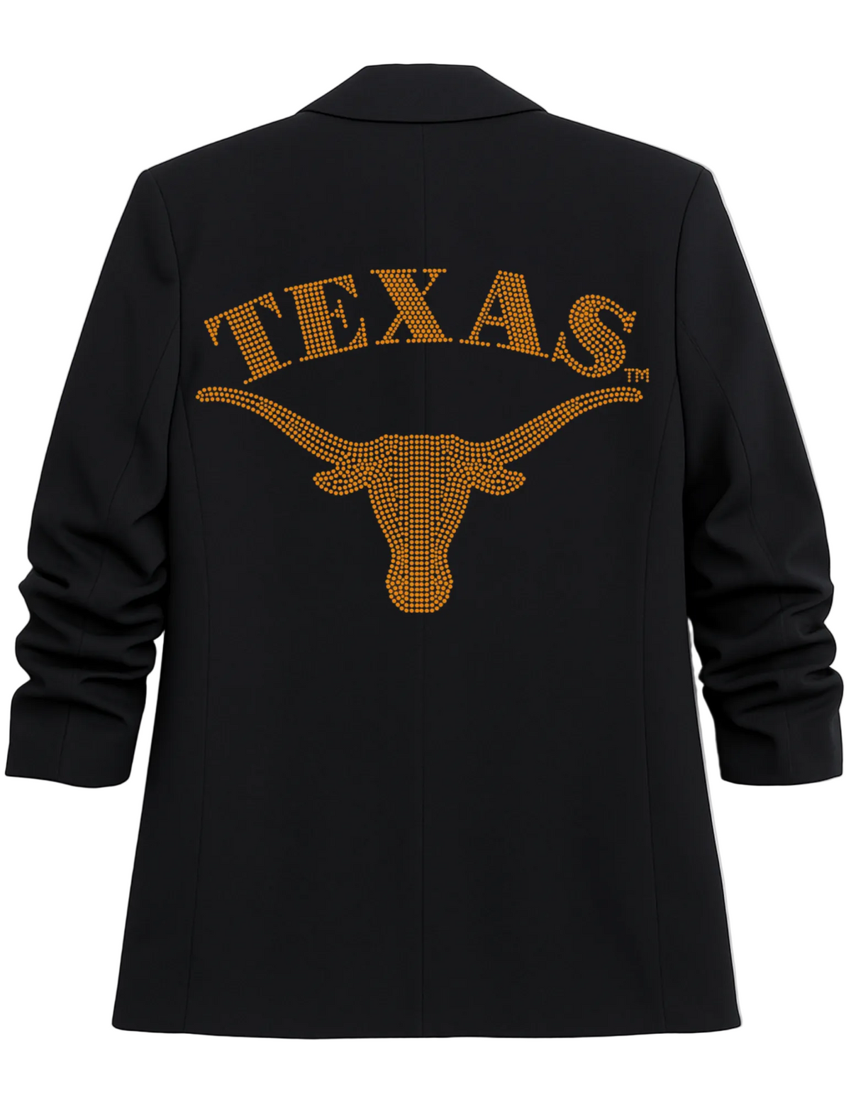 University of Texas-Austin Longhorn Black Ruched Sleeve Blazer