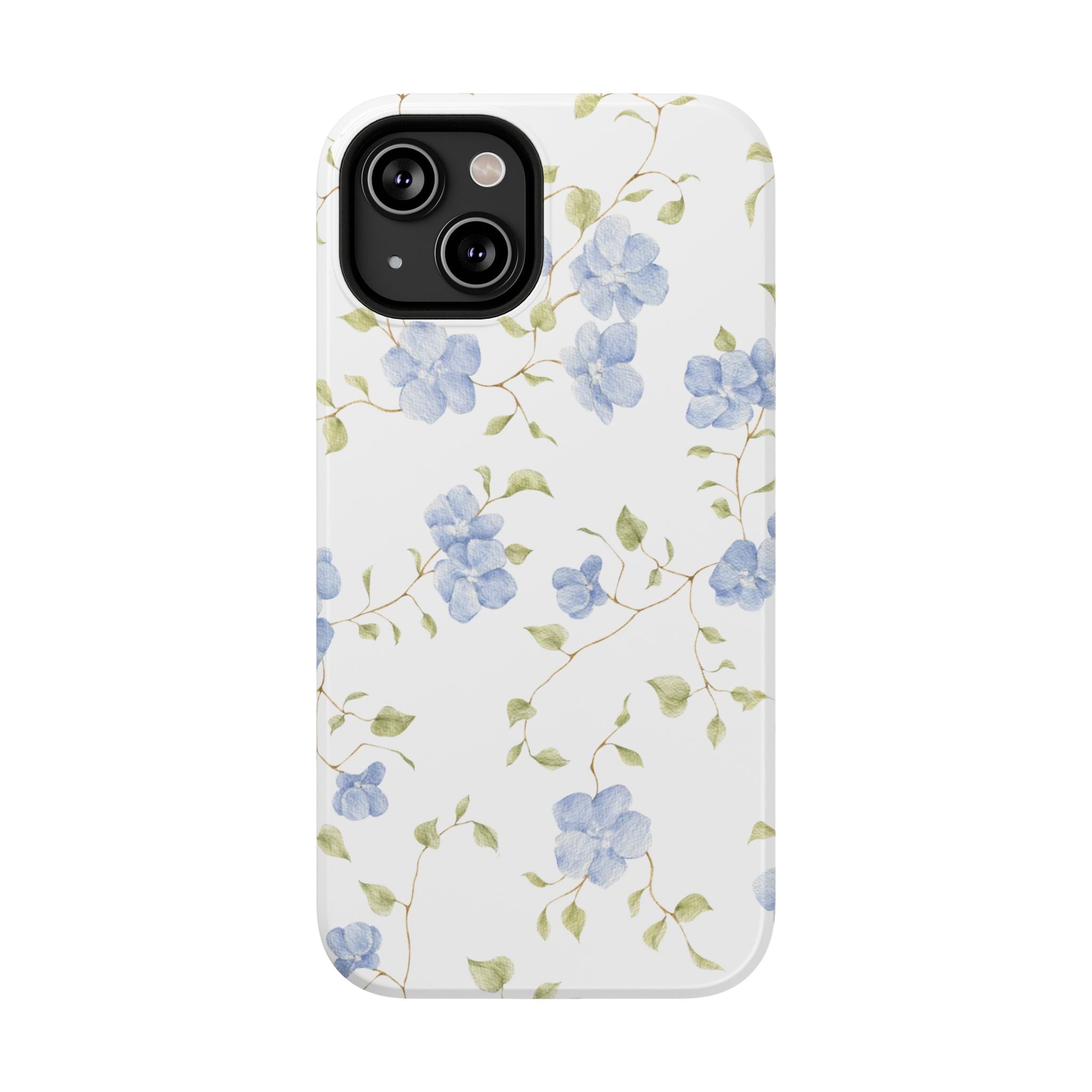 Customizable: Blue Floral Impact-Resistant Phone Case