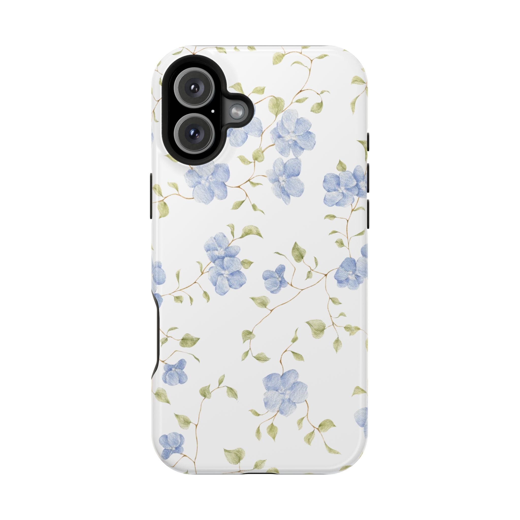 Customizable: Blue Floral Impact-Resistant Phone Case