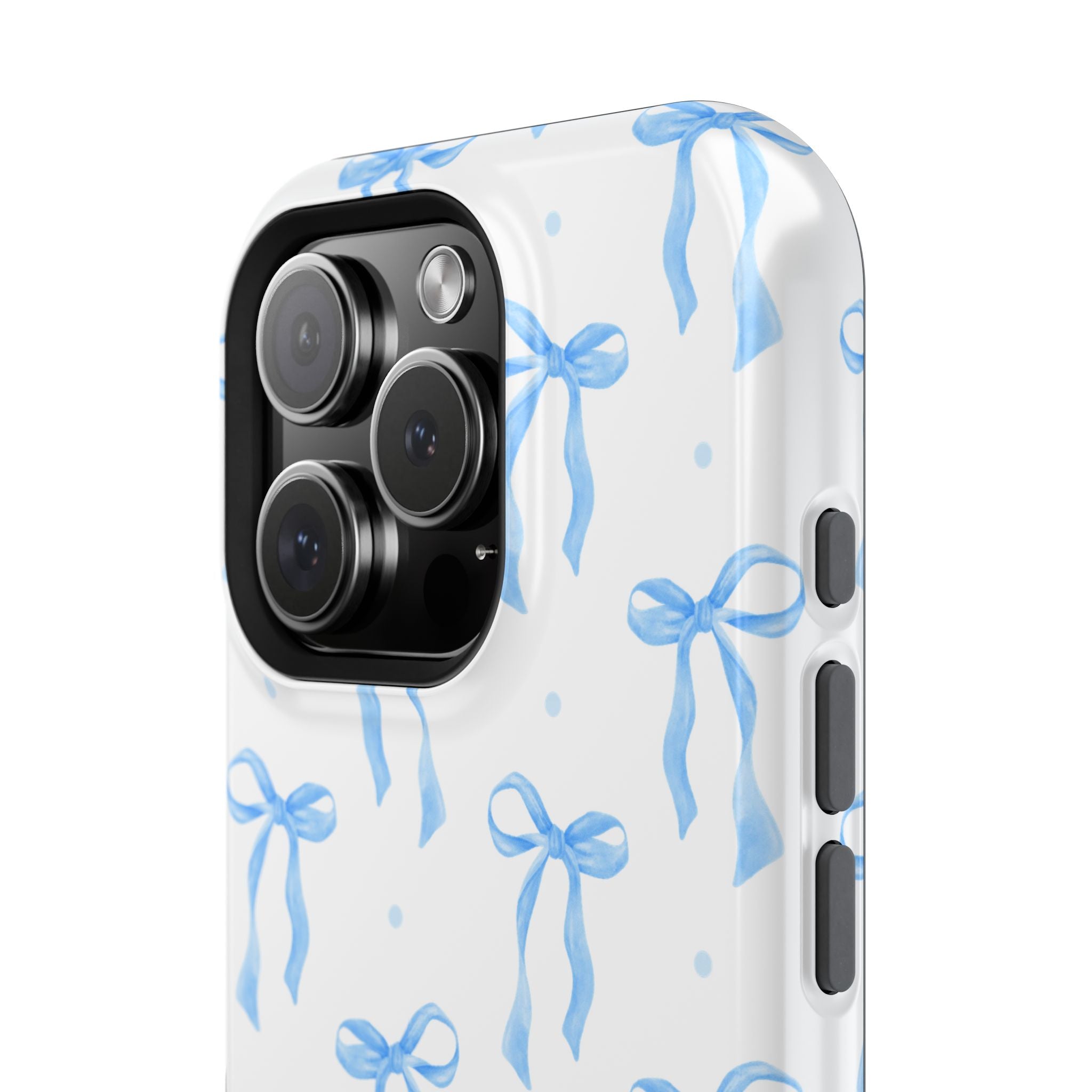 Customizable: Chic Blue Coquette Bow Impact-Resistant Phone Case