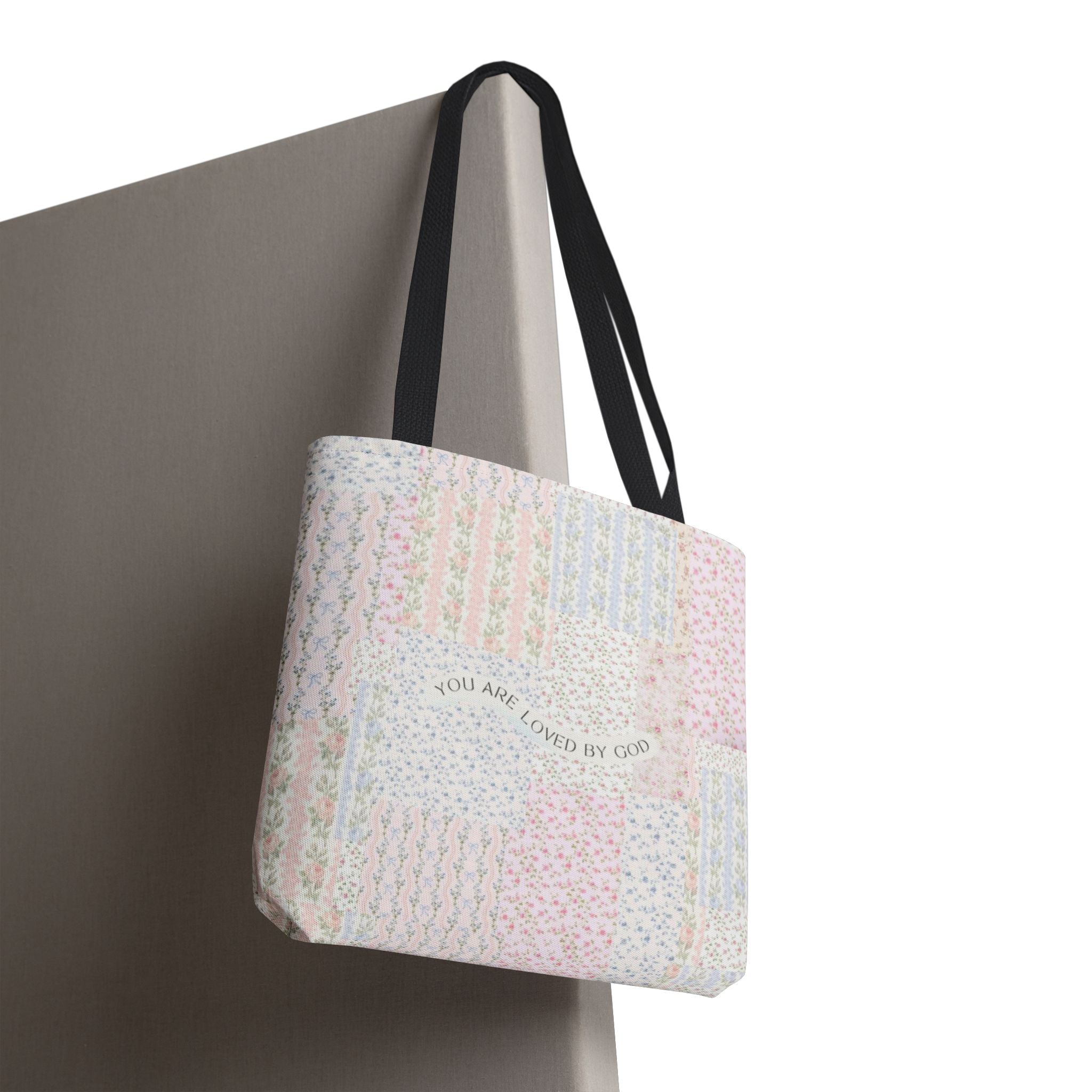 Spiritual Tote Bag with Floral Design, Inspirational Gift for Women, Church Bag, Eco-Friendly Shoulder Tote, Everyday Use